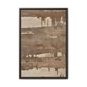 Textured Earth Tone Abstract Canvas | Espresso Framed Wall Art