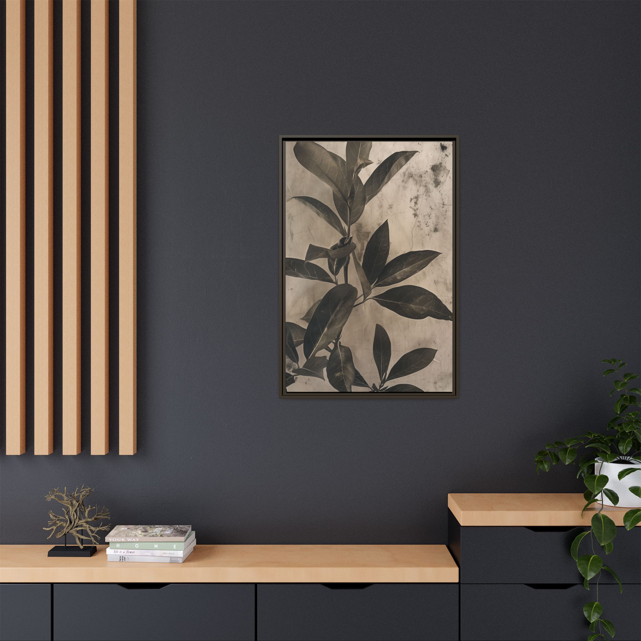 Shadow Leaf Framed Canvas Wall Art - Image 16