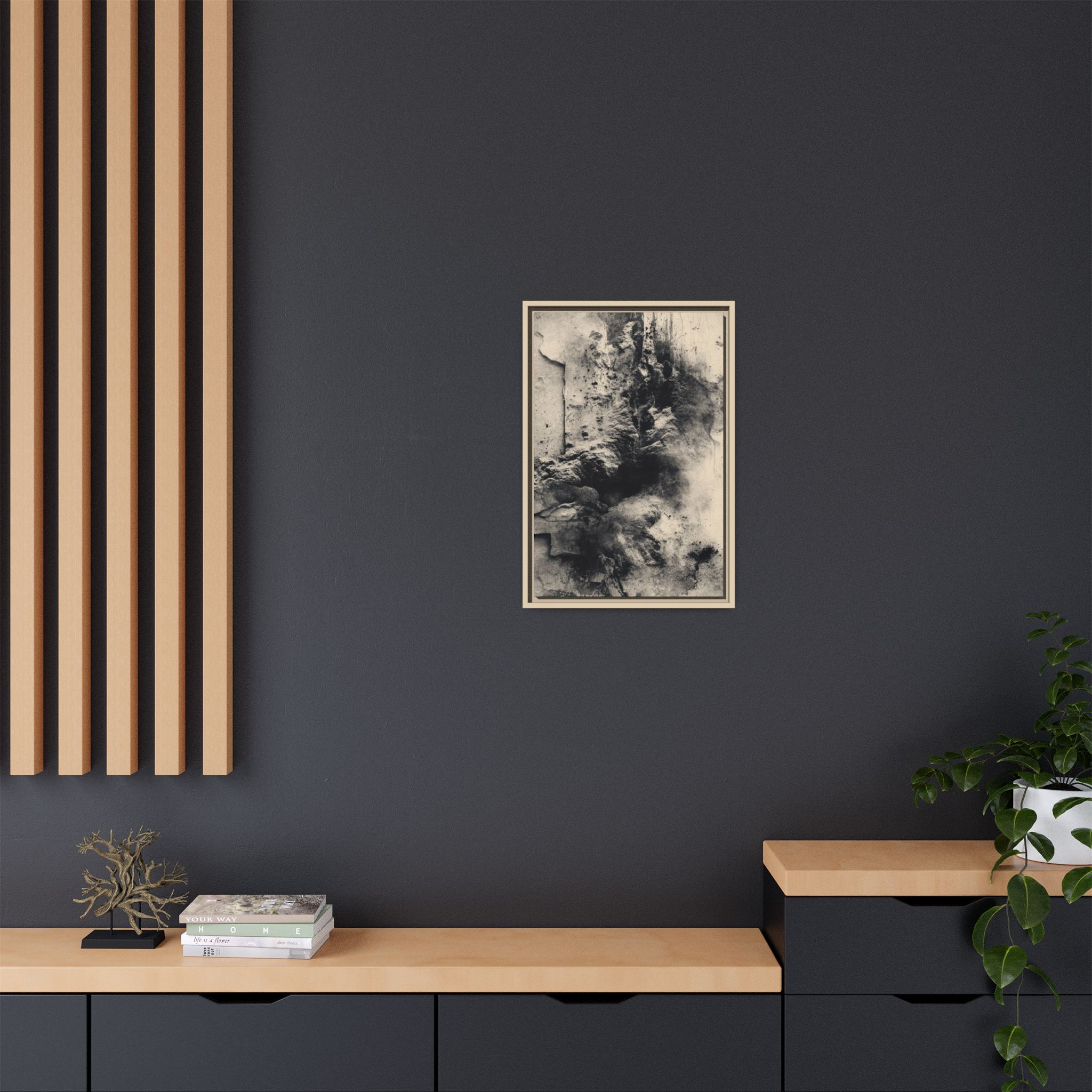 Black & Ivory Textured Abstract Canvas | Framed Neutral Wall Art - Image 28