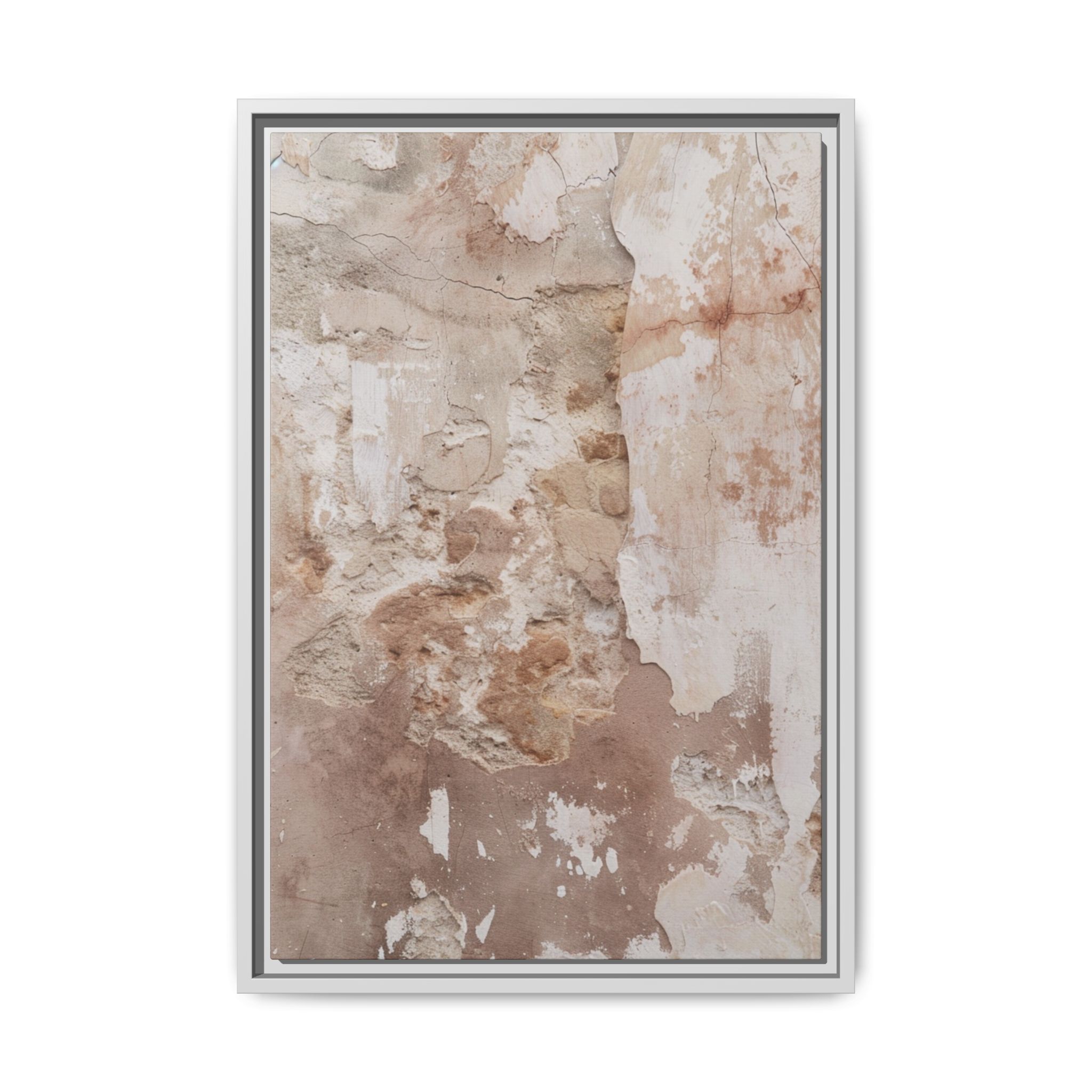 Blush Neutral Abstract Canvas | Espresso Framed Textured Wall Art - Image 5