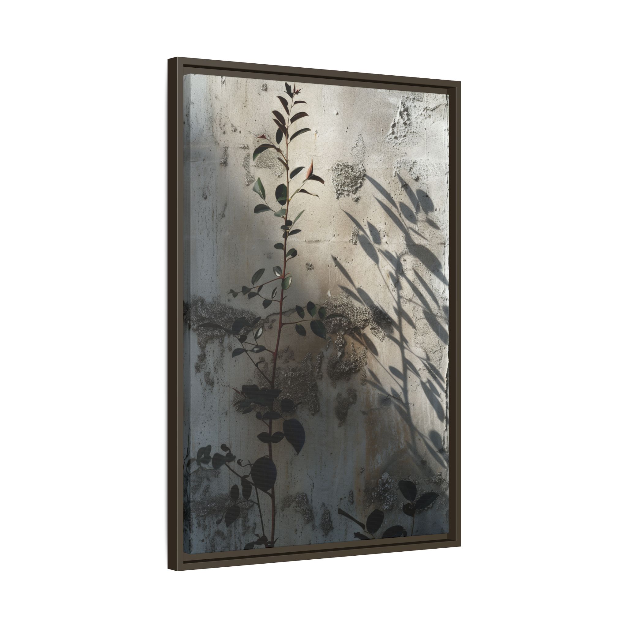 Moody Botanical Canvas Wall Art | Framed Plant Shadow Print - Image 6