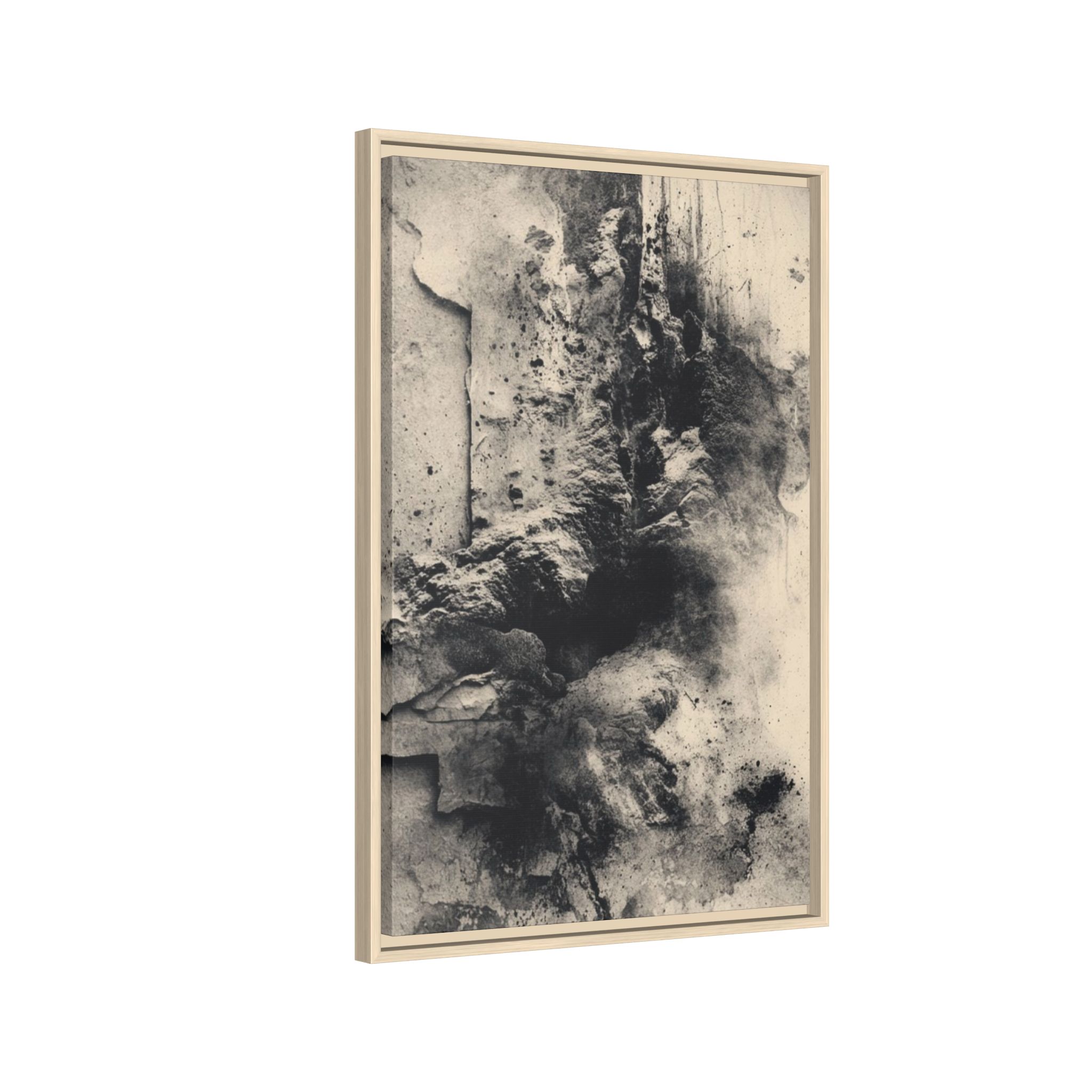 Black & Ivory Textured Abstract Canvas | Framed Neutral Wall Art - Image 6