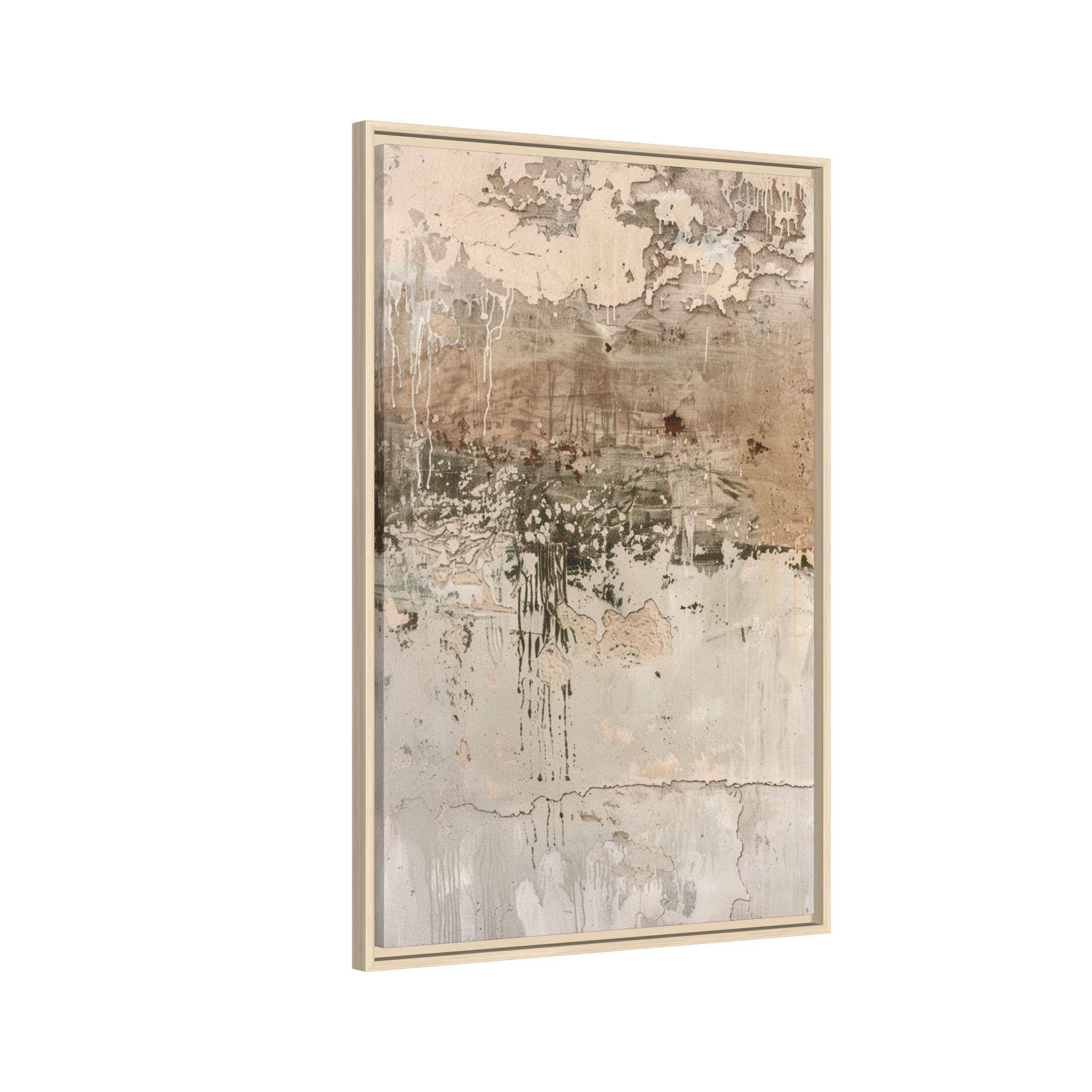 Textured Neutral Abstract Canvas | Espresso Framed Earth Tone Wall Art - Image 38