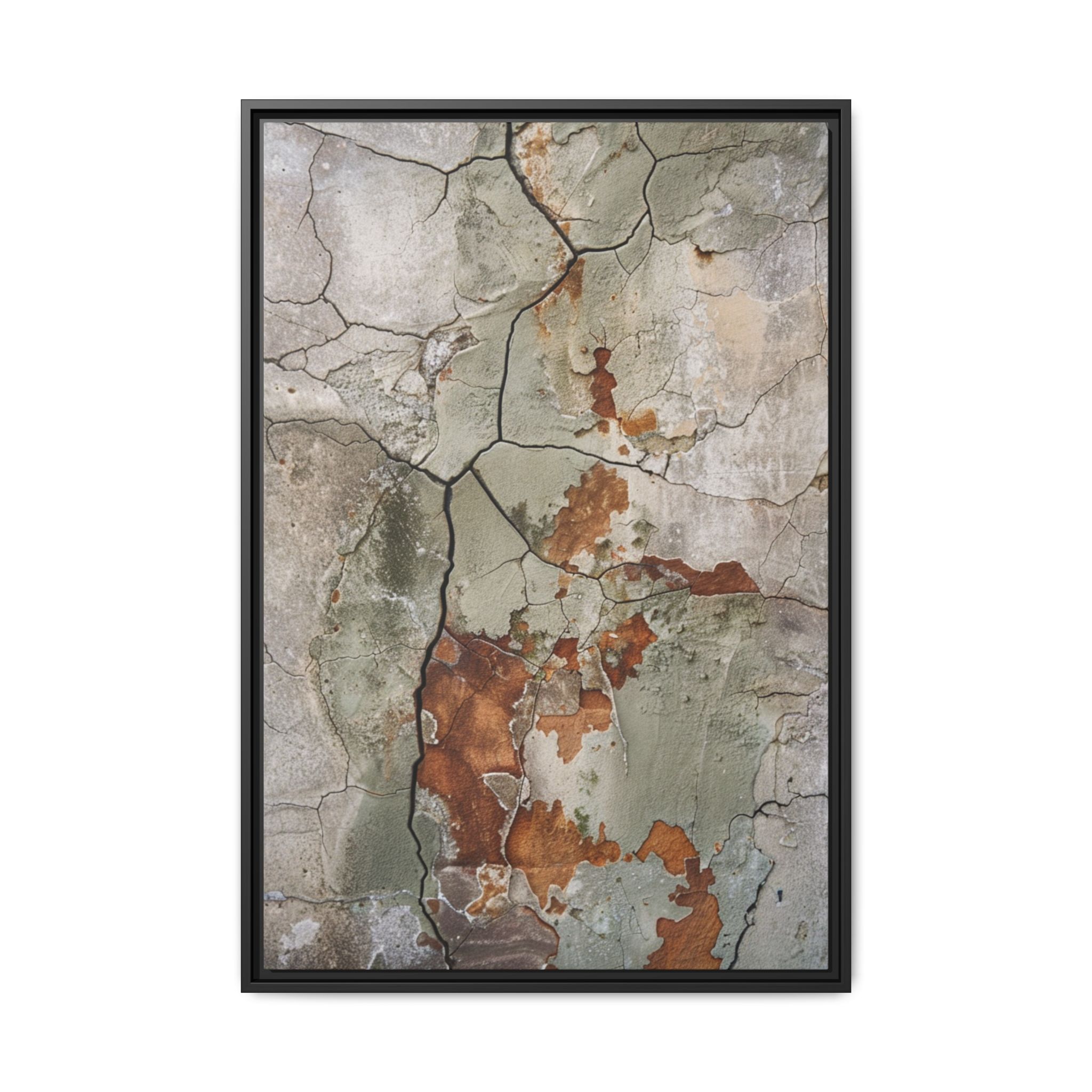 Rust & Sage Textured Abstract Canvas | Espresso Framed Wall Art - Image 5