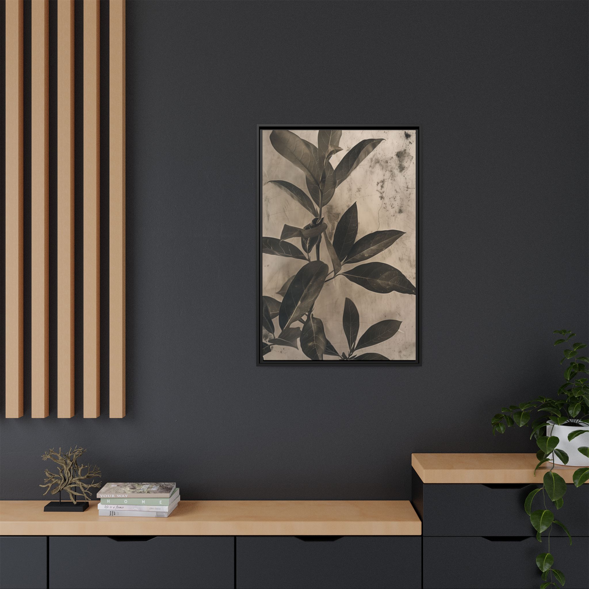 Shadow Leaf Framed Canvas Wall Art - Image 12