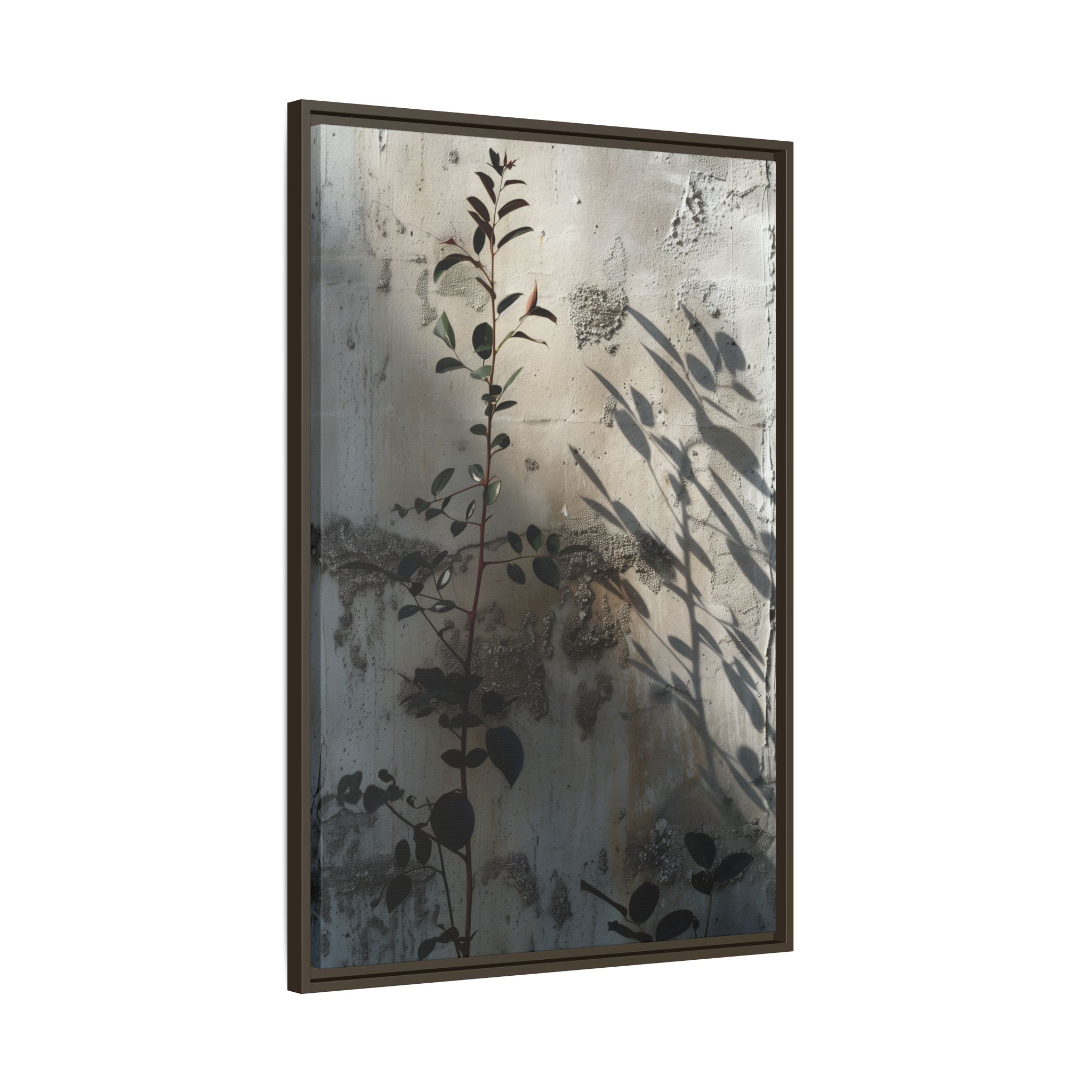 Moody Botanical Canvas Wall Art | Framed Plant Shadow Print - Image 10