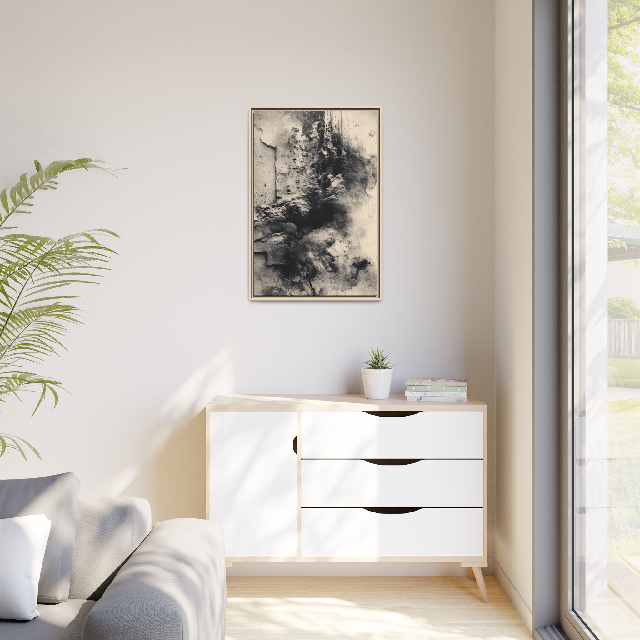 Black & Ivory Textured Abstract Canvas | Framed Neutral Wall Art - Image 39