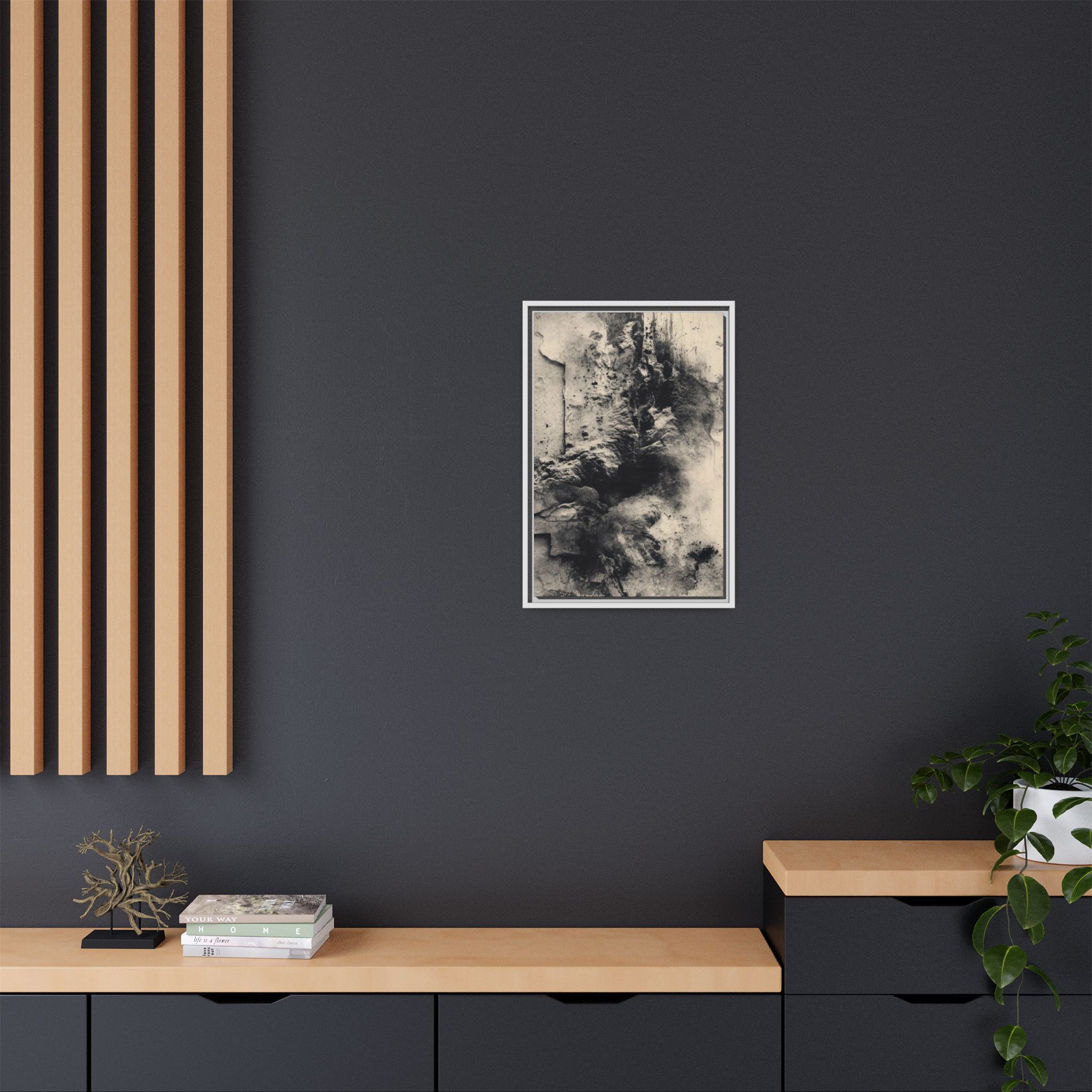 Black & Ivory Textured Abstract Canvas | Framed Neutral Wall Art - Image 32