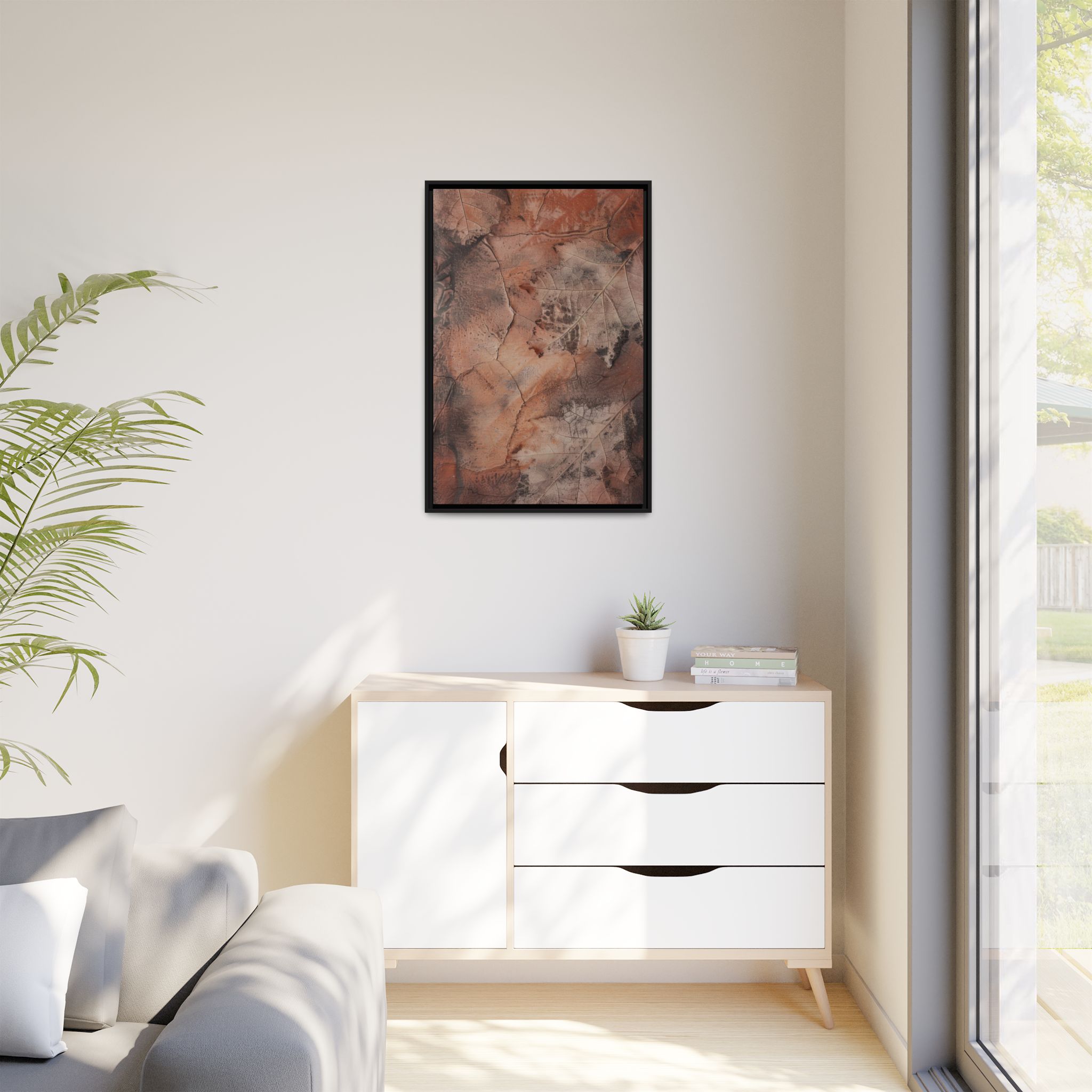 Terracotta Vein Framed Canvas Wall Art - Image 19