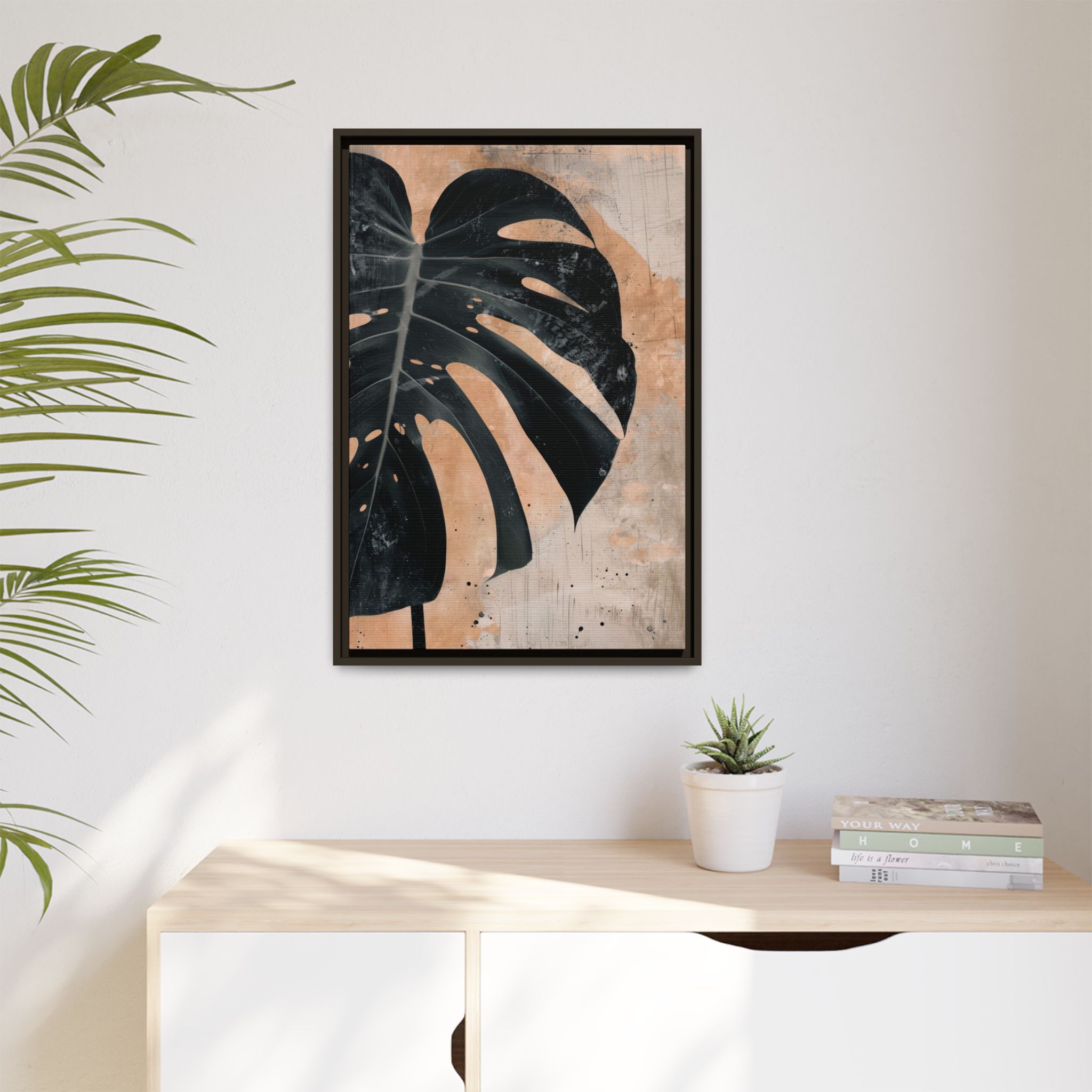 Split Leaf Framed Canvas Wall Art - Image 7