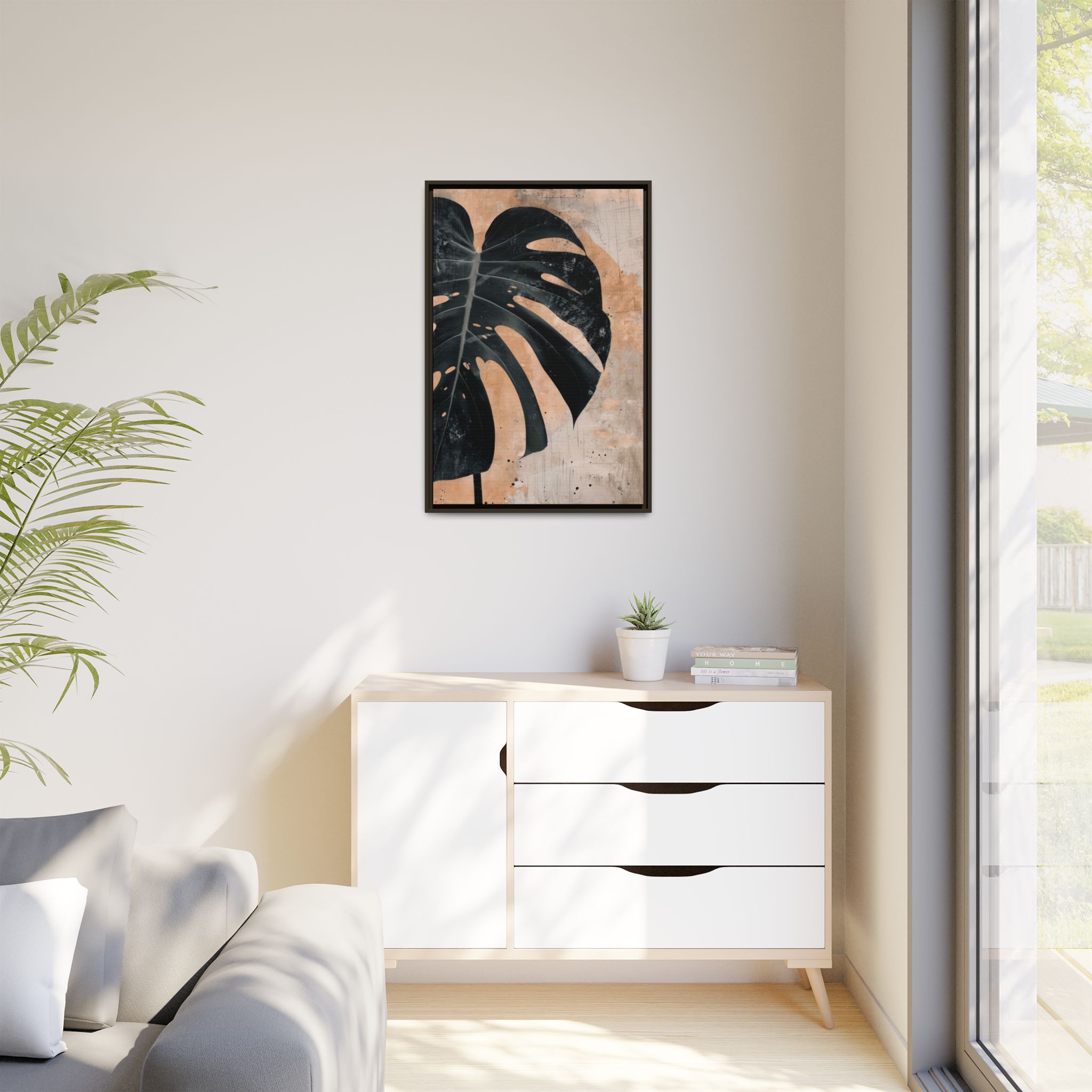 Split Leaf Framed Canvas Wall Art - Image 23