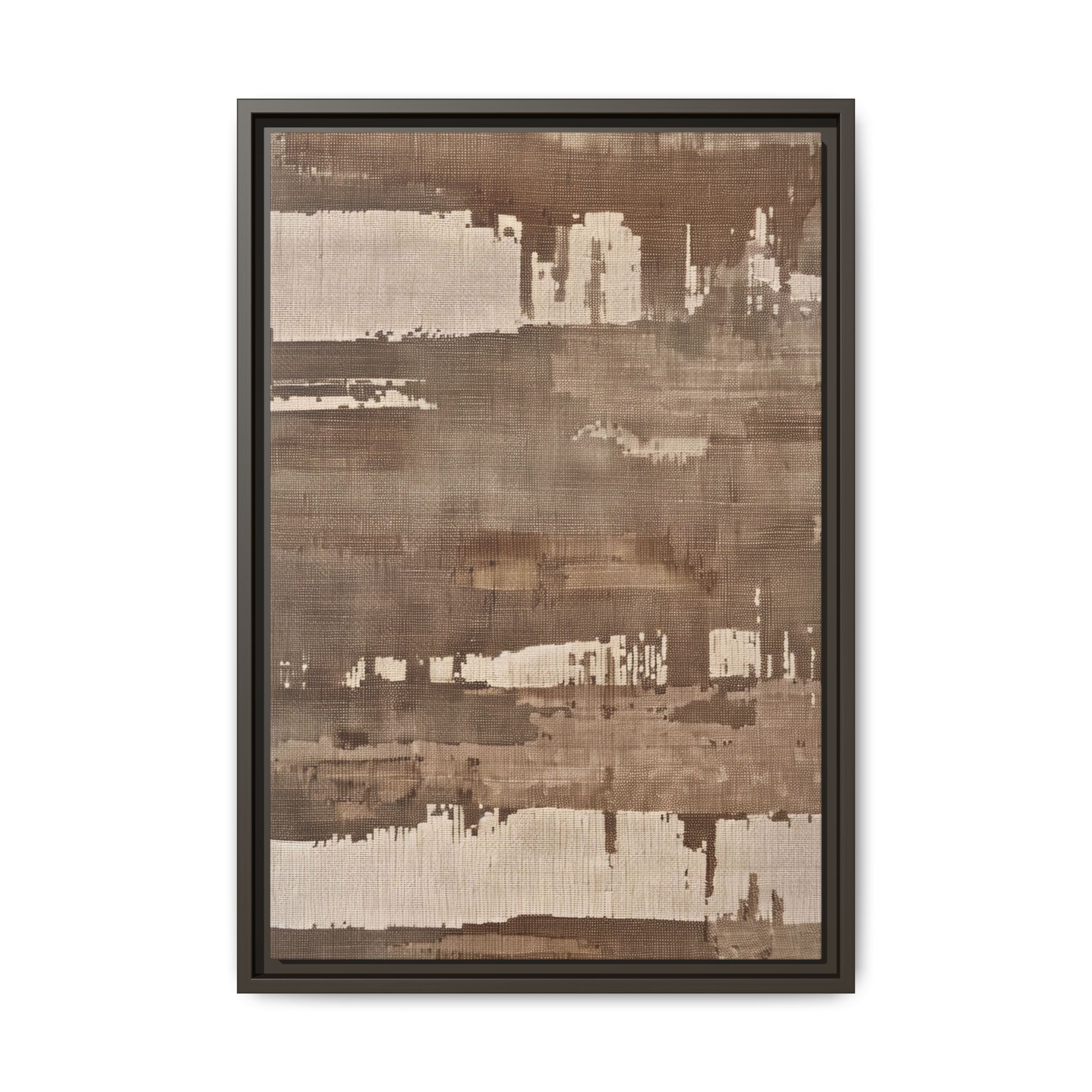 Weathered Taupe Framed Canvas Wall Art - Image 5