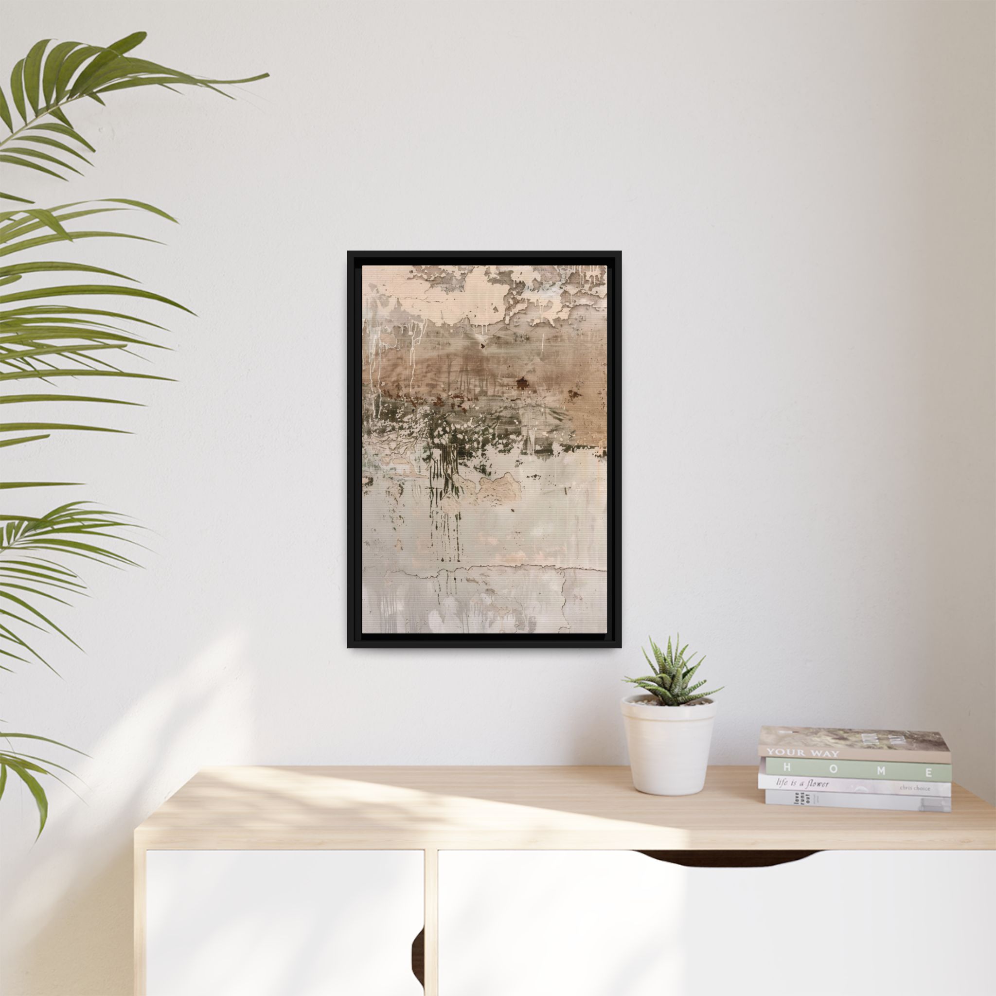 Aged Plaster Framed Canvas Wall Art - Image 23