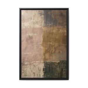 Ochre Abstract Framed Canvas Wall Art