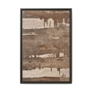 Weathered Taupe Framed Canvas Wall Art