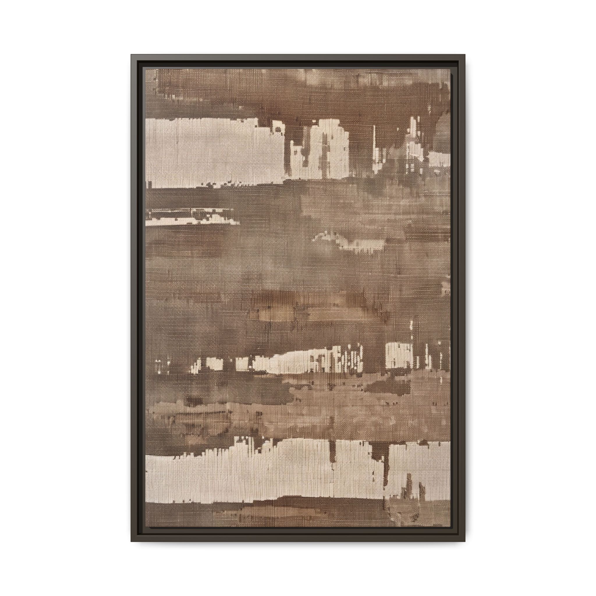Weathered Taupe Framed Canvas Wall Art