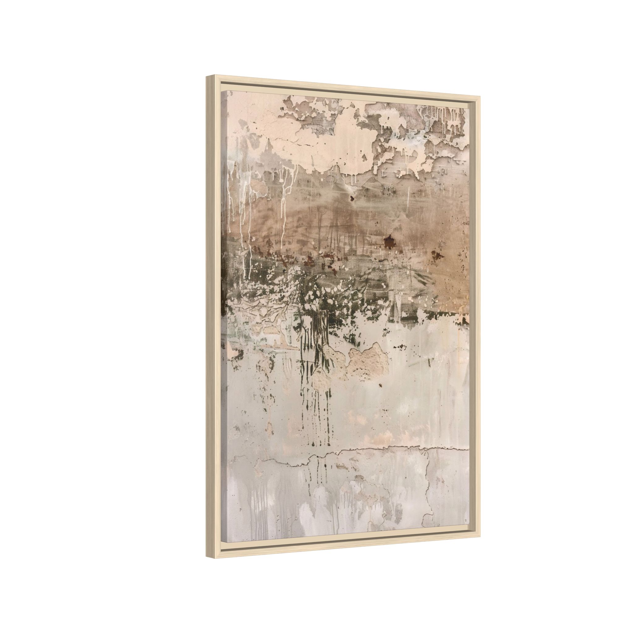 Aged Plaster Framed Canvas Wall Art - Image 10