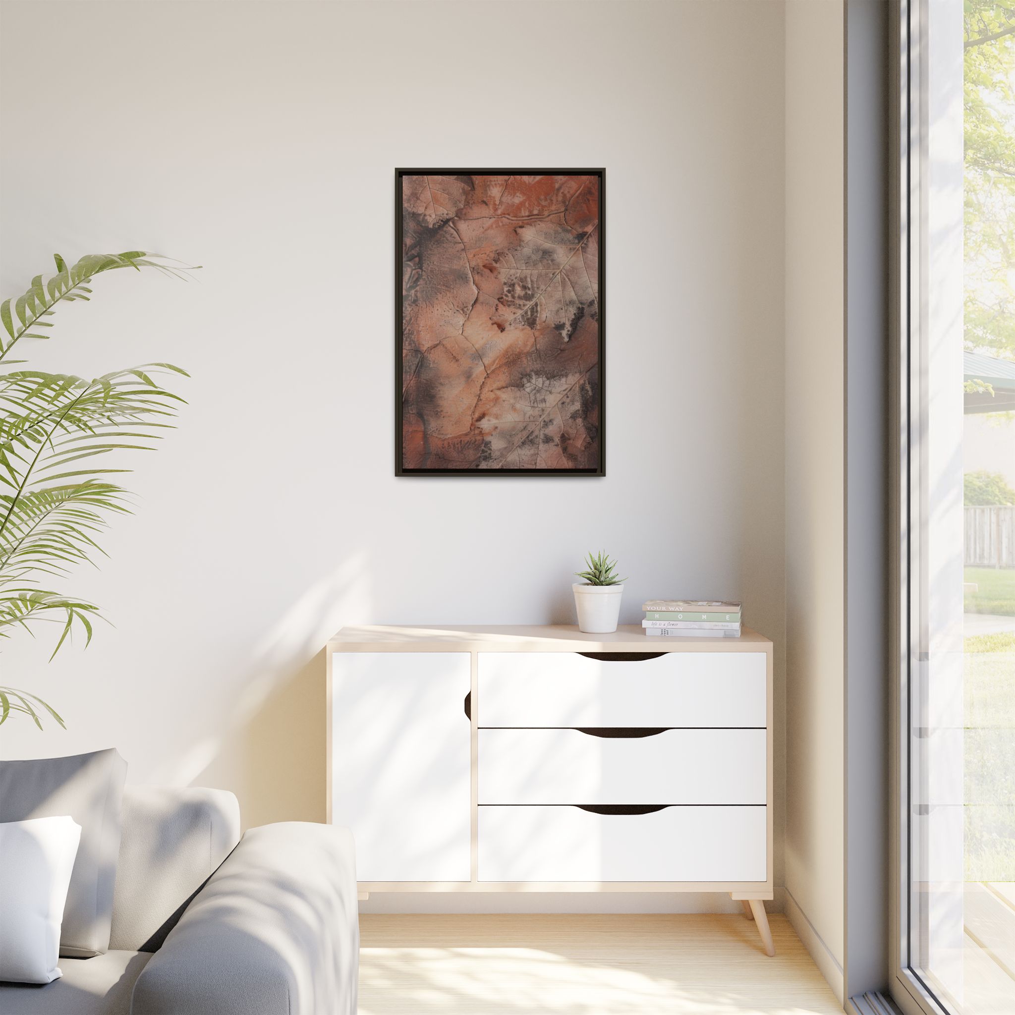 Terracotta Vein Framed Canvas Wall Art - Image 23