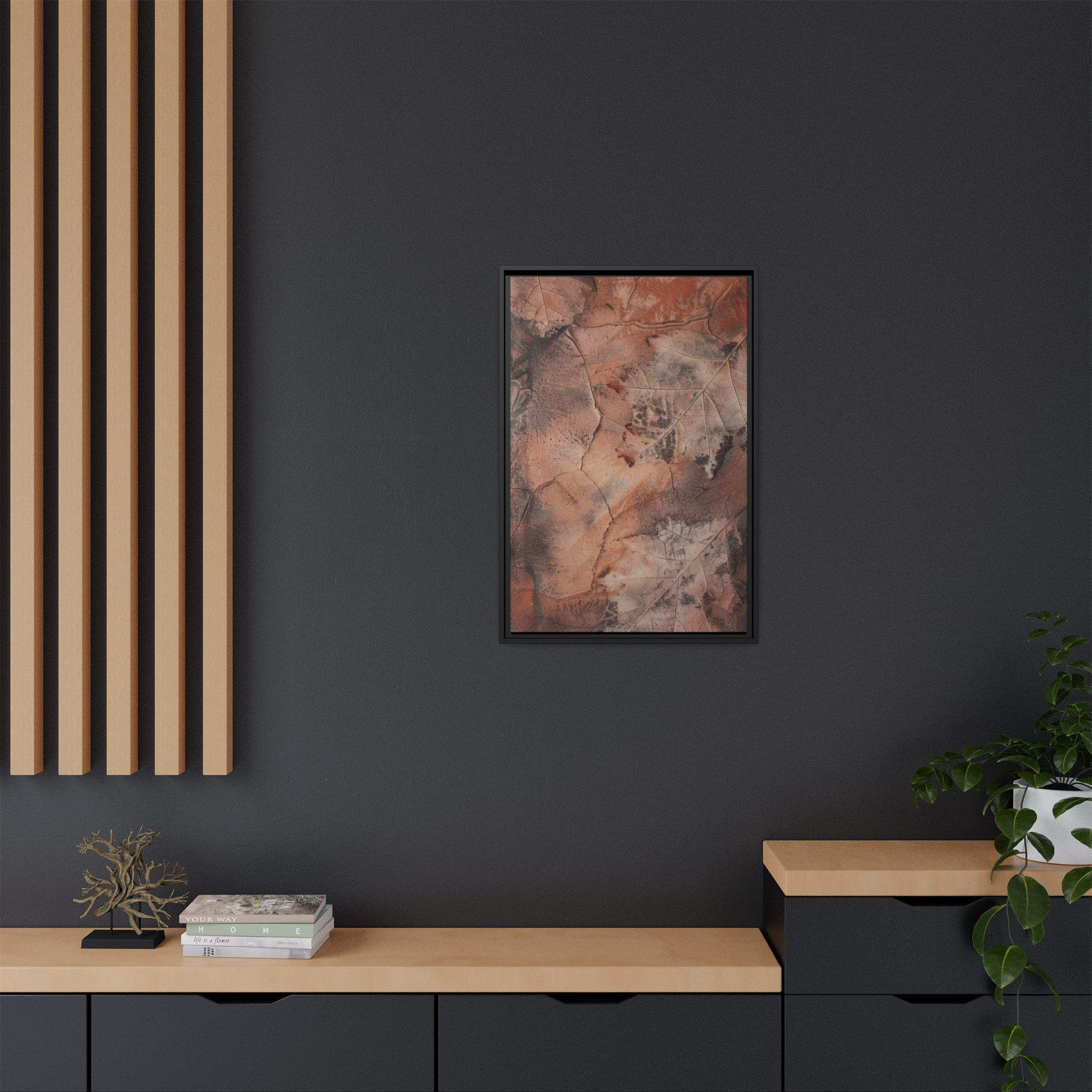 Terracotta Vein Framed Canvas Wall Art - Image 4