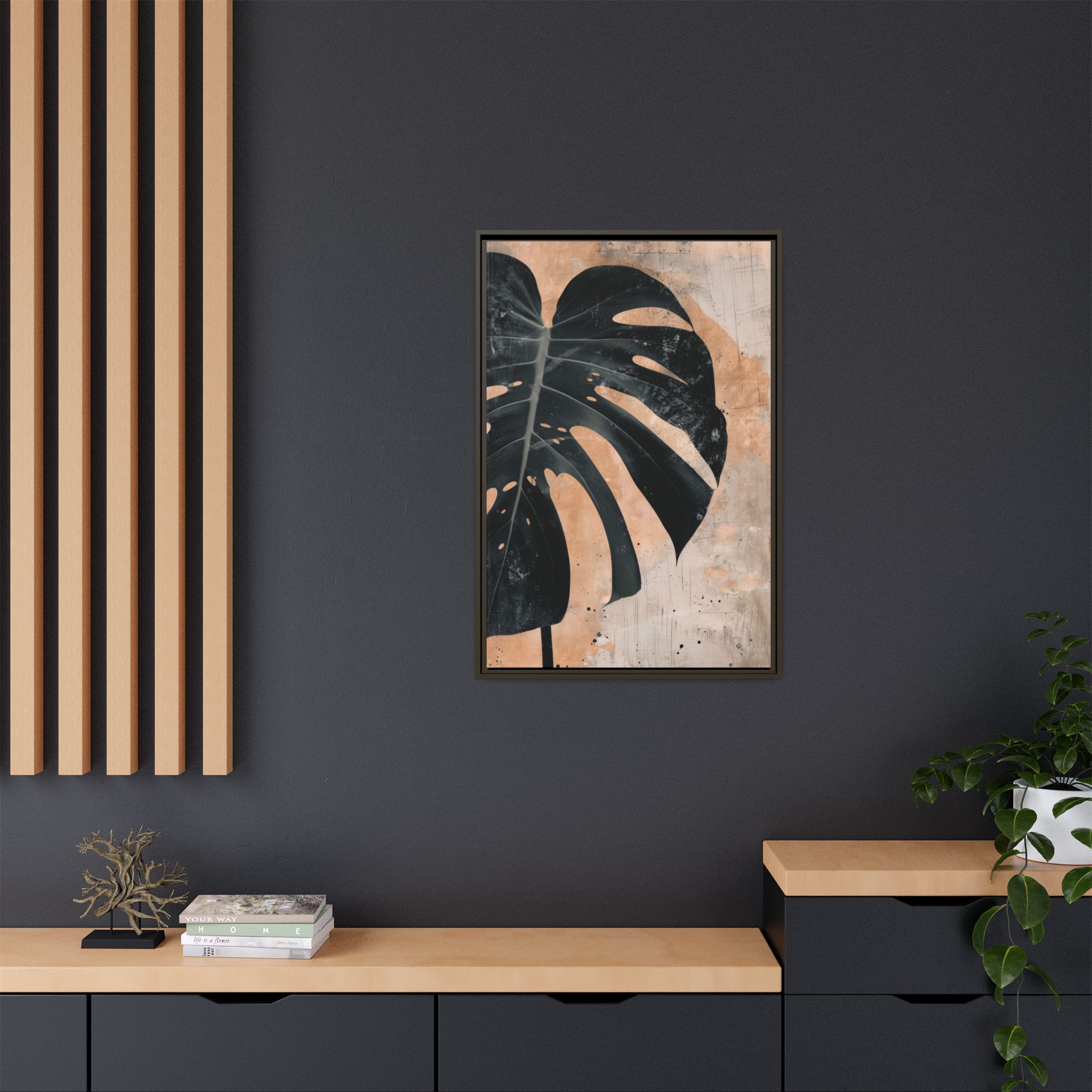 Split Leaf Framed Canvas Wall Art - Image 24