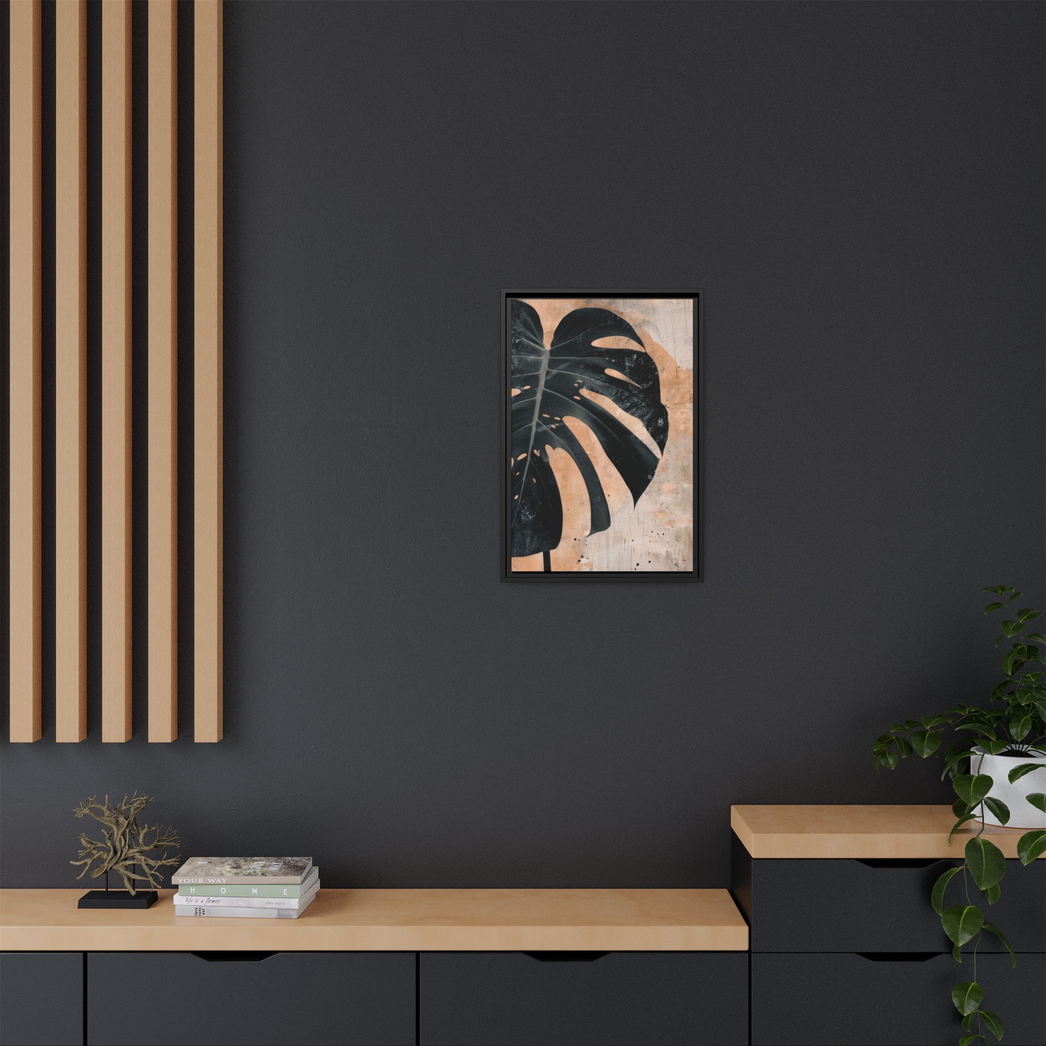 Split Leaf Framed Canvas Wall Art - Image 12