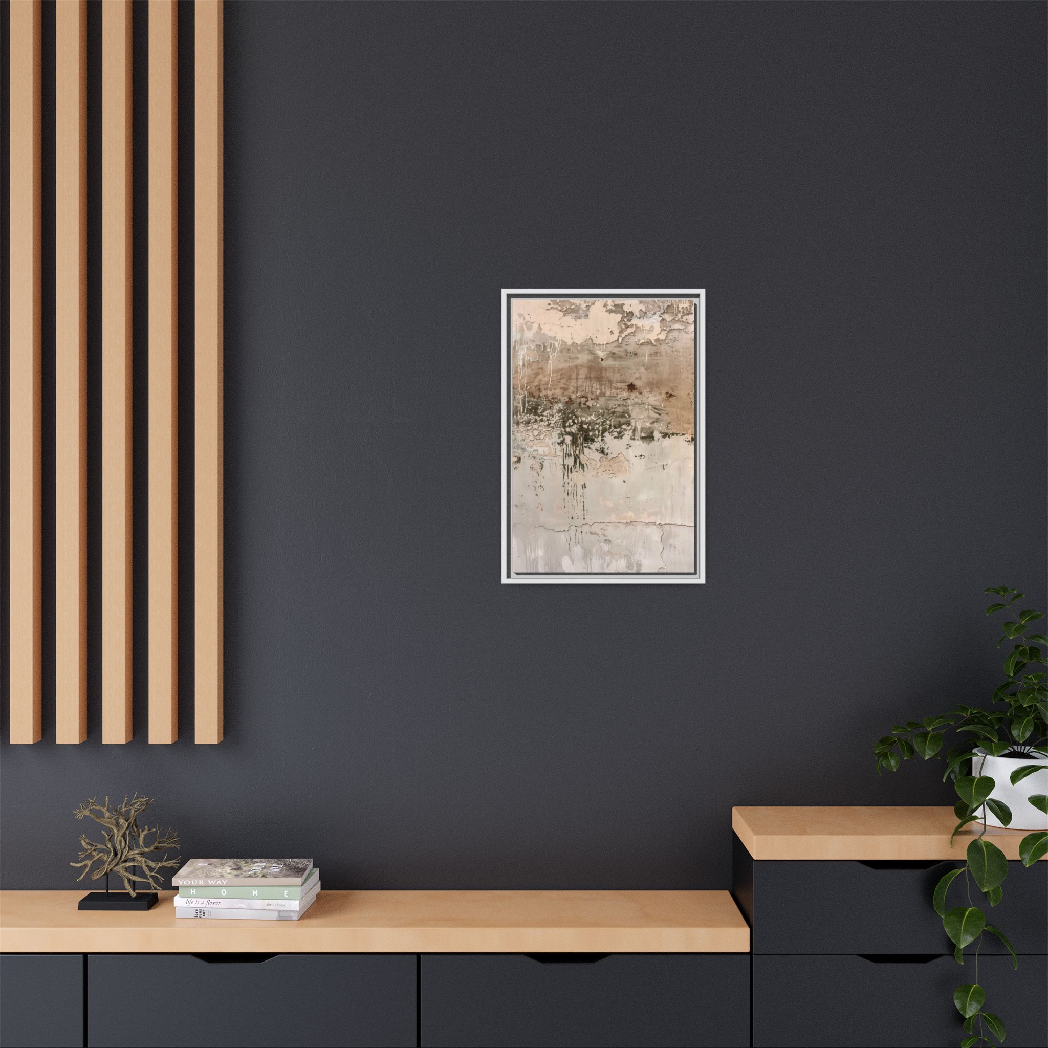 Aged Plaster Framed Canvas Wall Art - Image 32