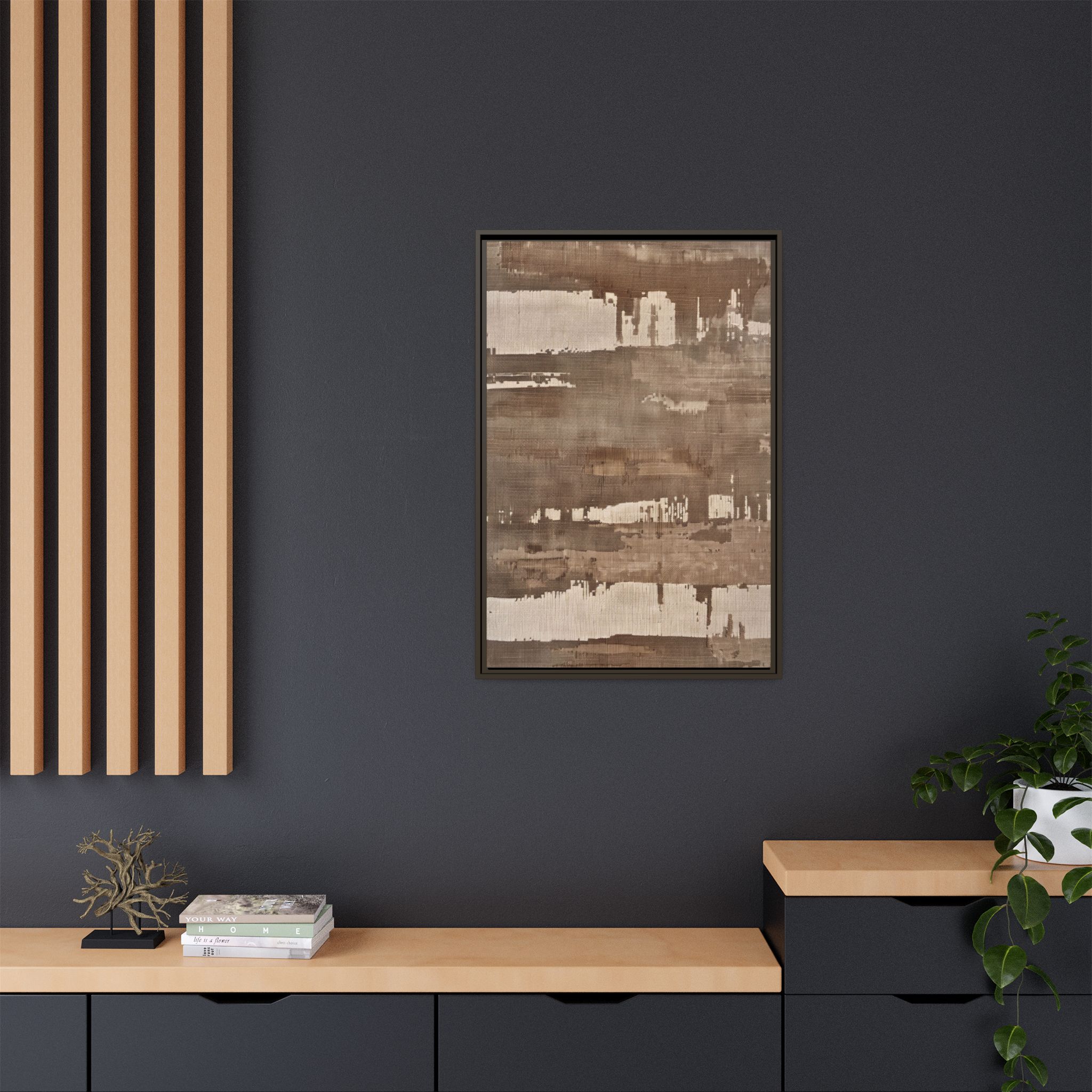 Weathered Taupe Framed Canvas Wall Art - Image 12