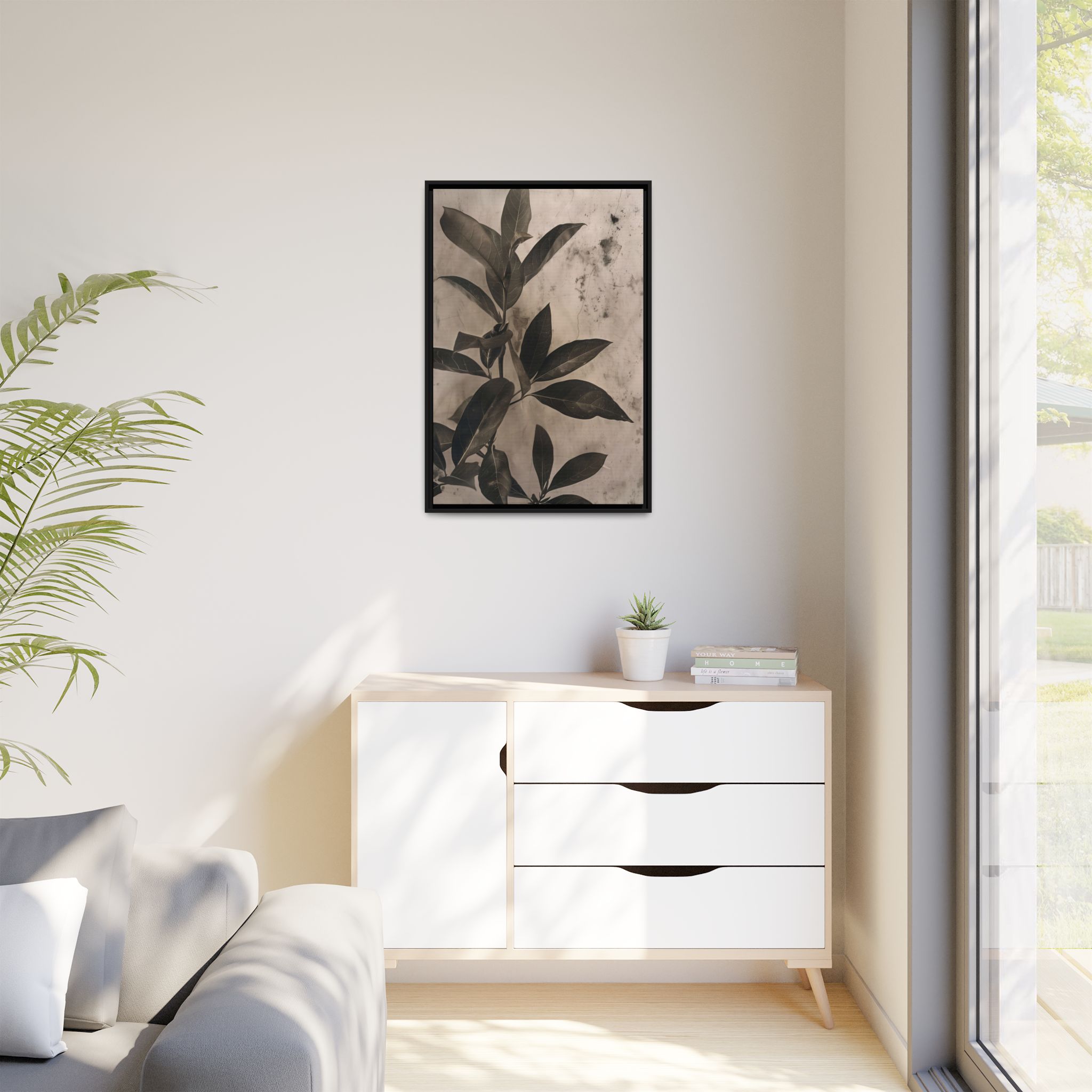 Shadow Leaf Framed Canvas Wall Art - Image 11