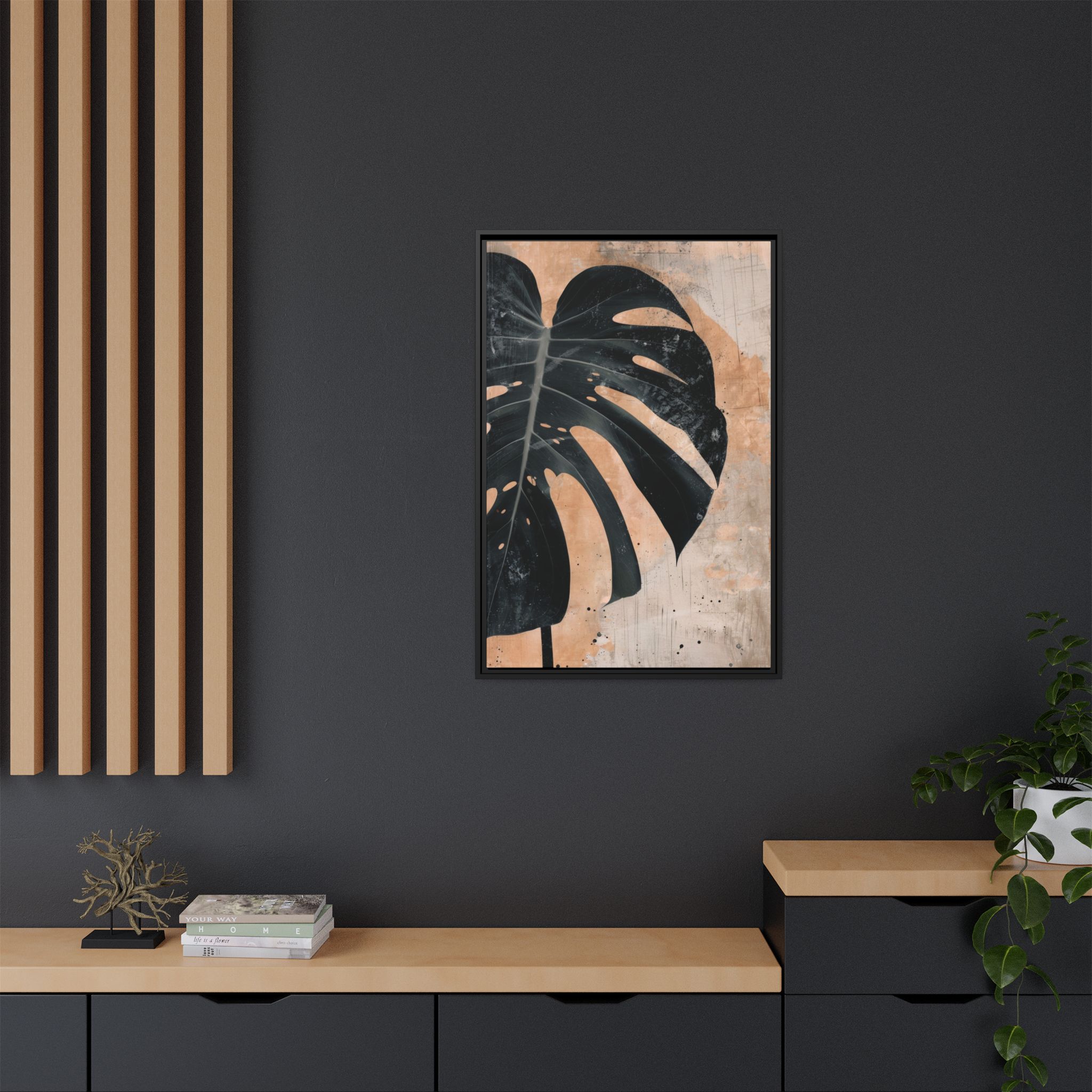 Split Leaf Framed Canvas Wall Art - Image 20
