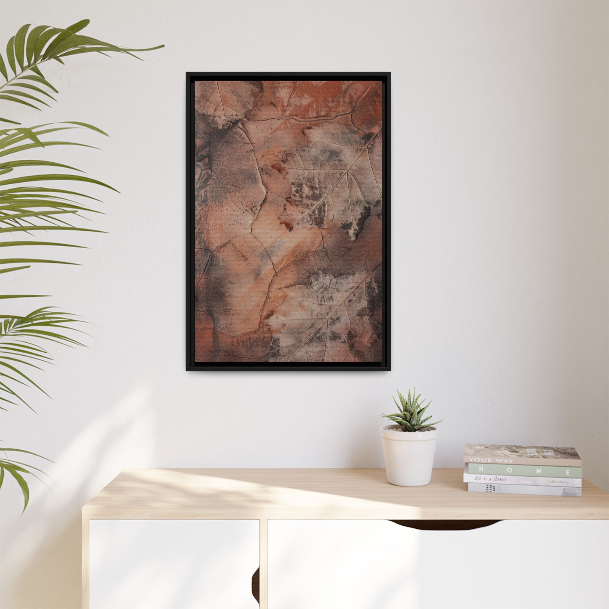 Terracotta Vein Framed Canvas Wall Art - Image 3