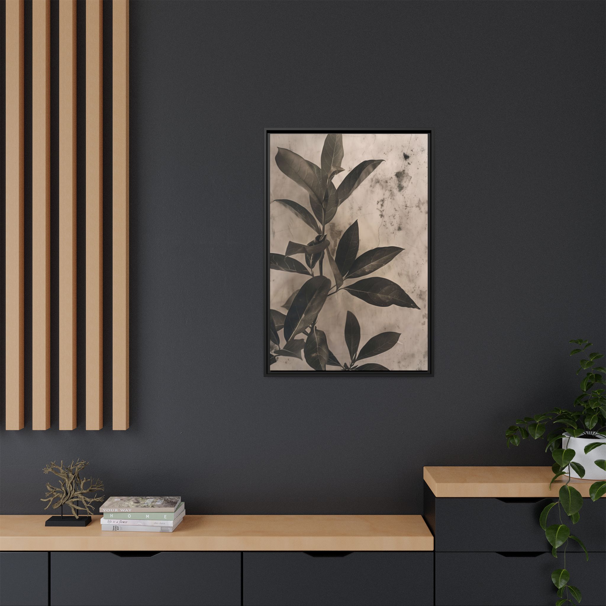 Shadow Leaf Framed Canvas Wall Art - Image 12