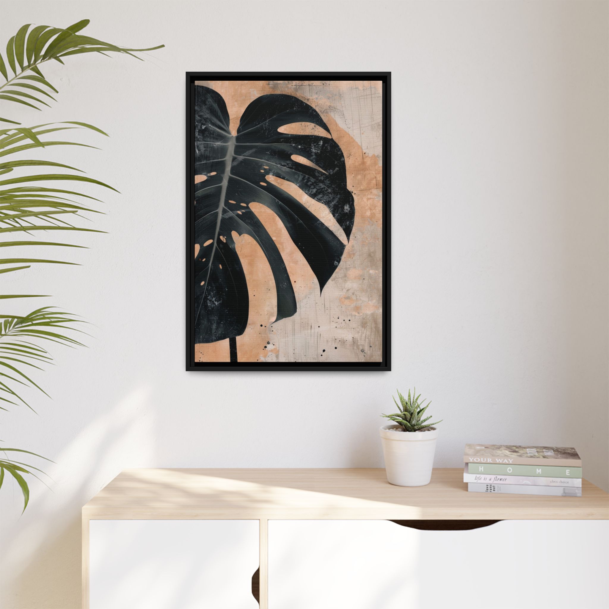 Split Leaf Framed Canvas Wall Art - Image 3