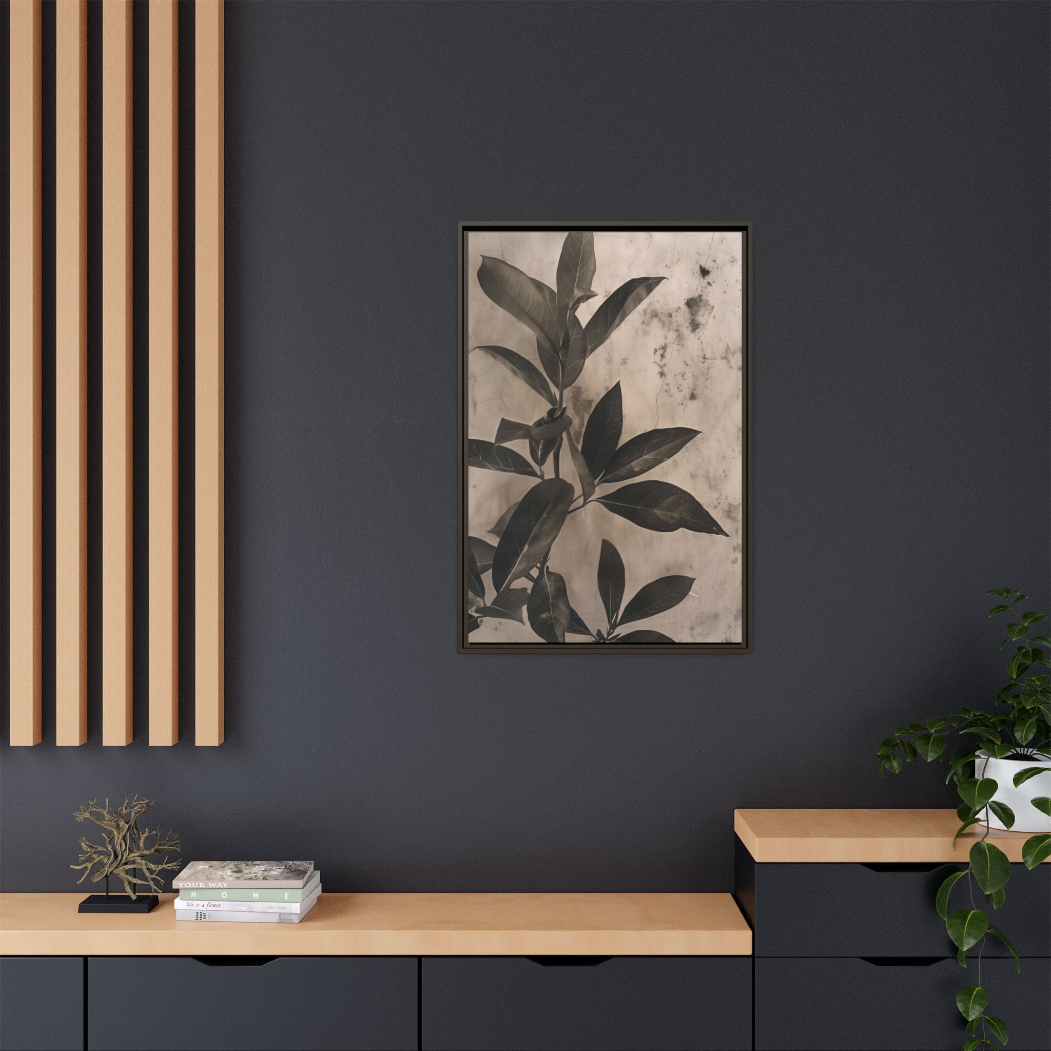 Shadow Leaf Framed Canvas Wall Art - Image 16