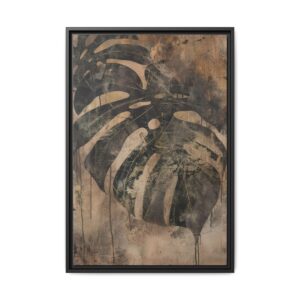 Shadow Monstera Framed Canvas Wall Art