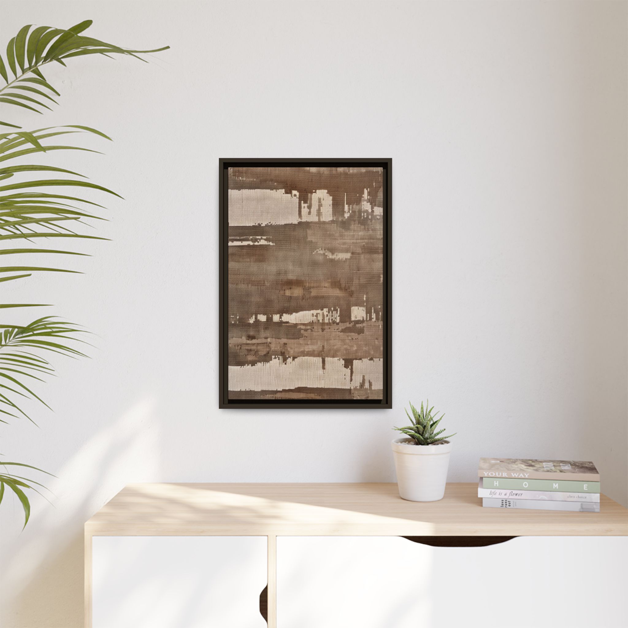 Weathered Taupe Framed Canvas Wall Art - Image 7