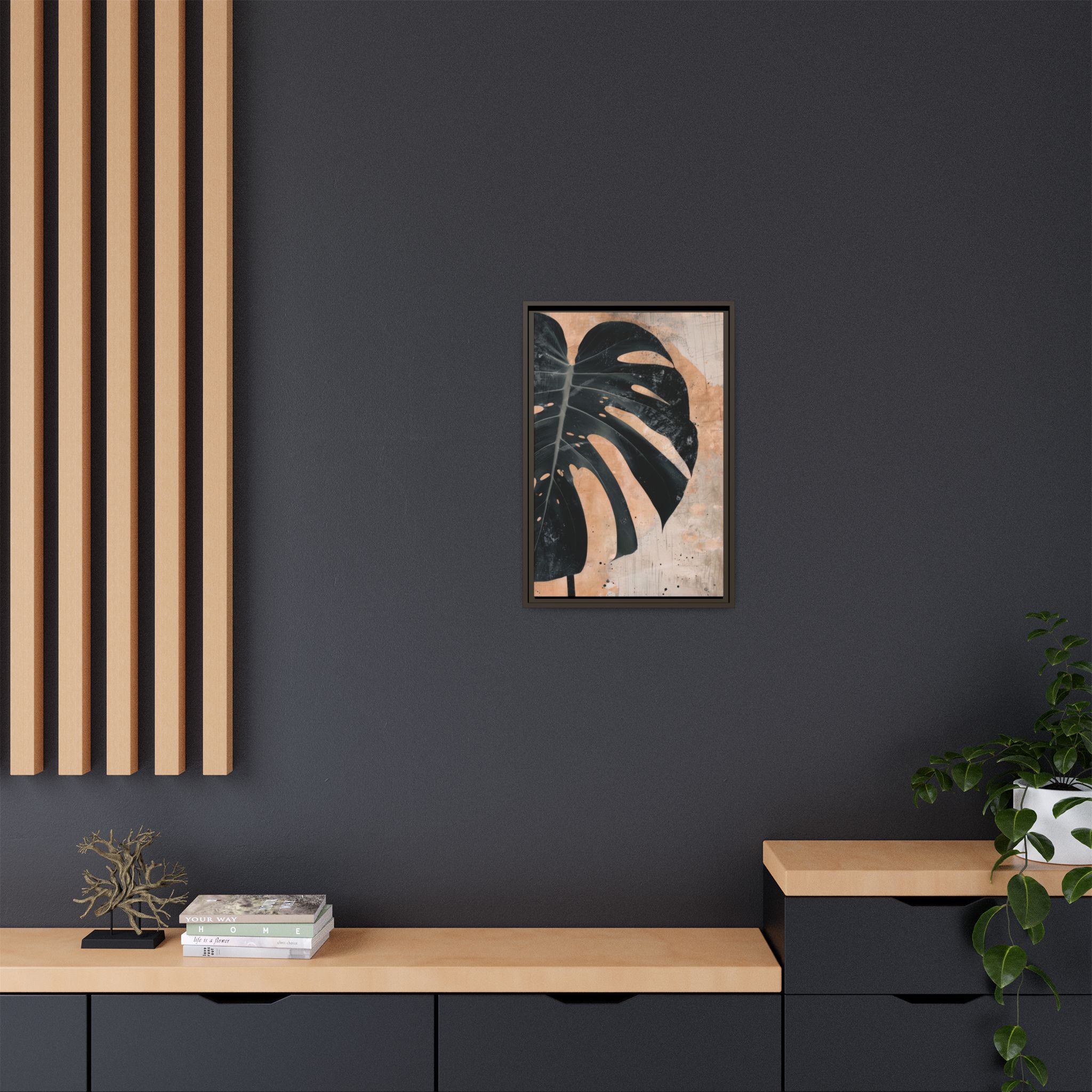 Split Leaf Framed Canvas Wall Art - Image 16