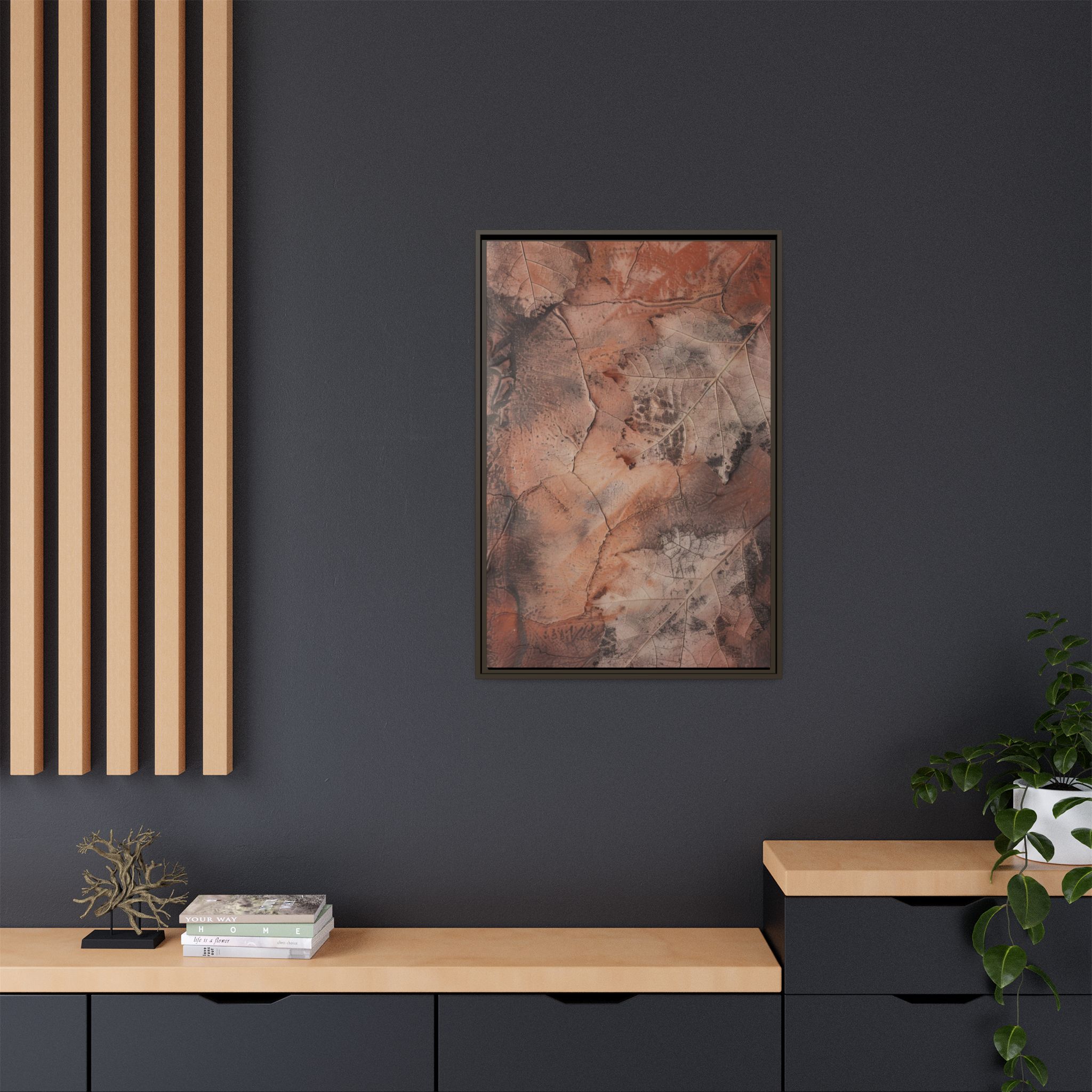 Terracotta Vein Framed Canvas Wall Art - Image 24