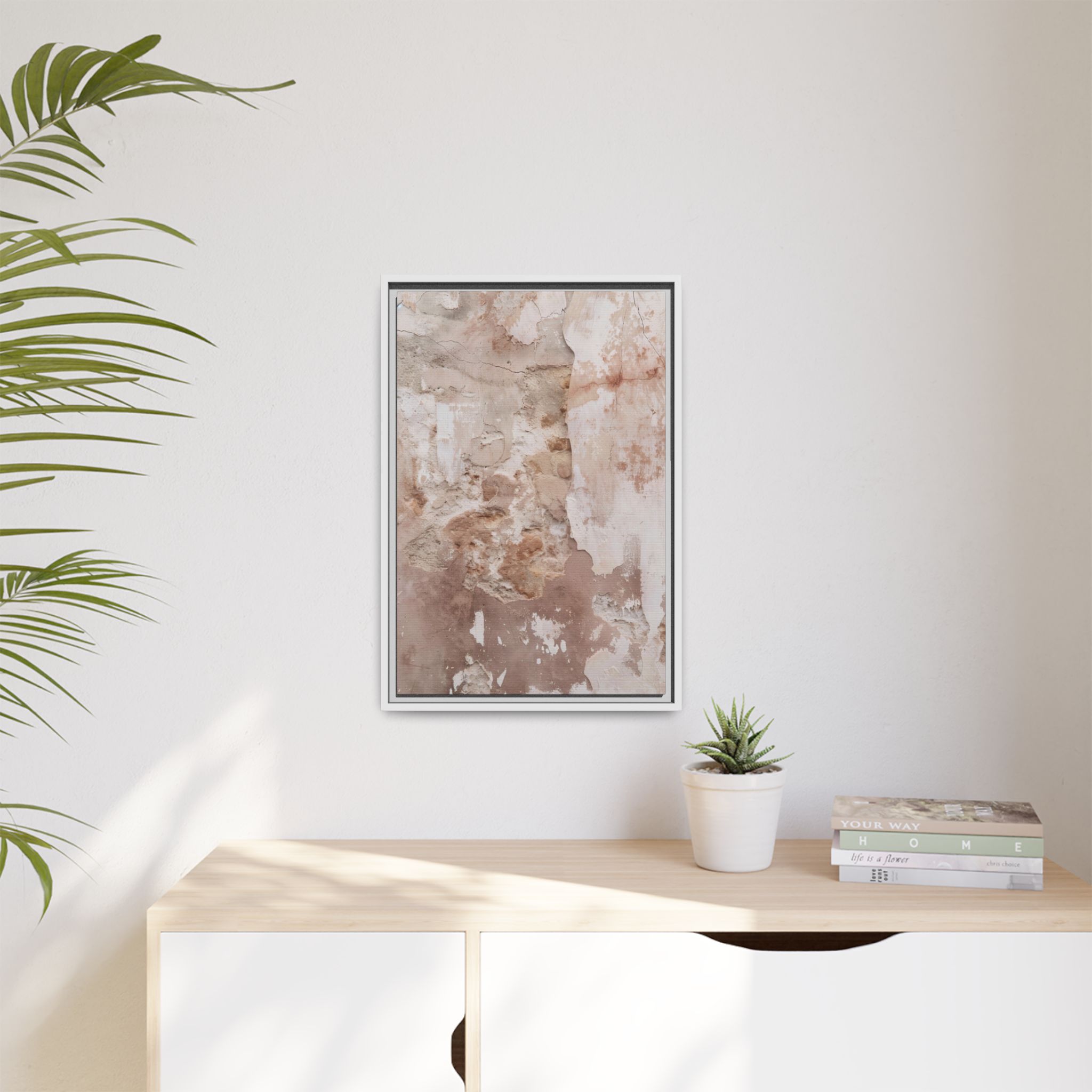 Blush Plaster Framed Canvas Wall Art - Image 15