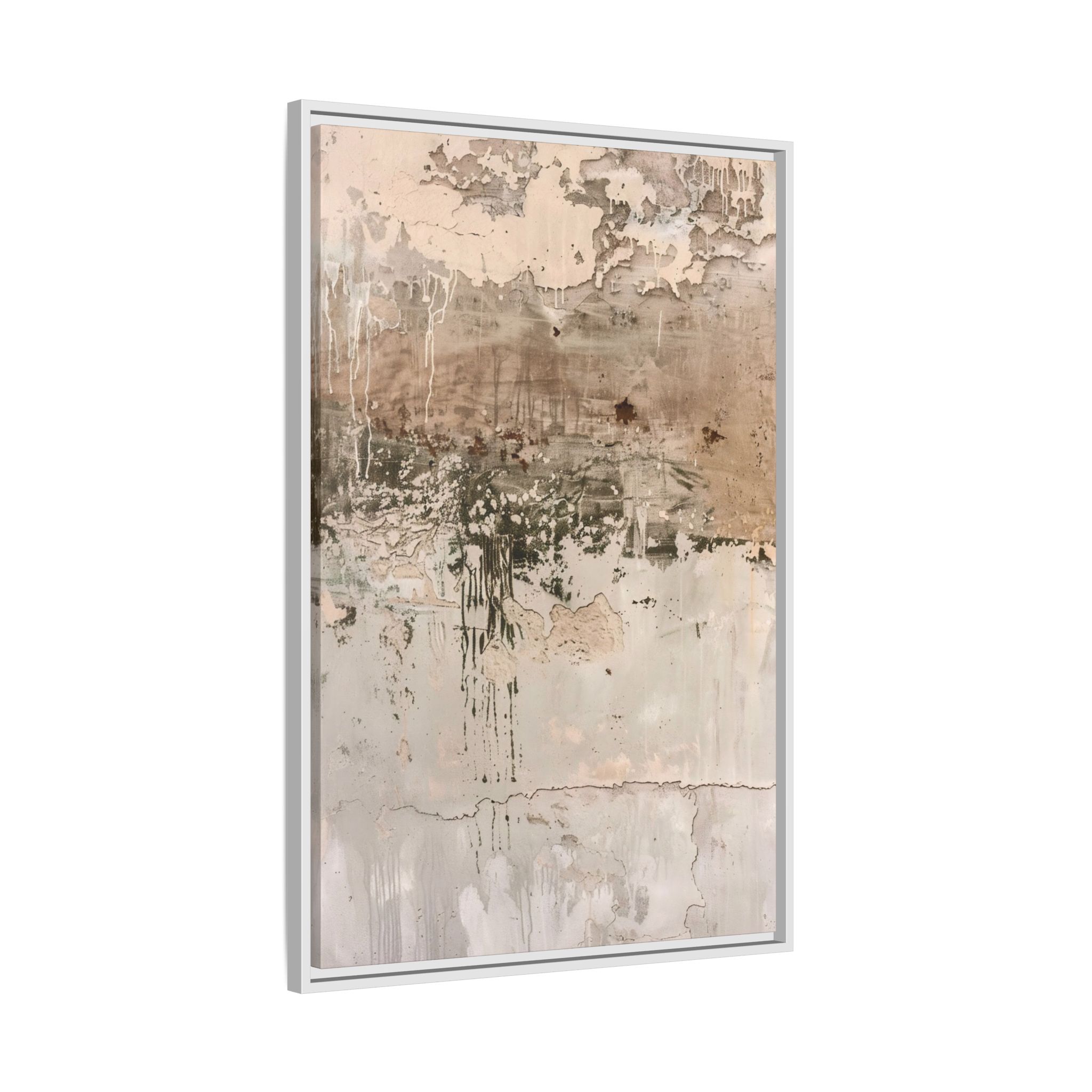 Aged Plaster Framed Canvas Wall Art - Image 46