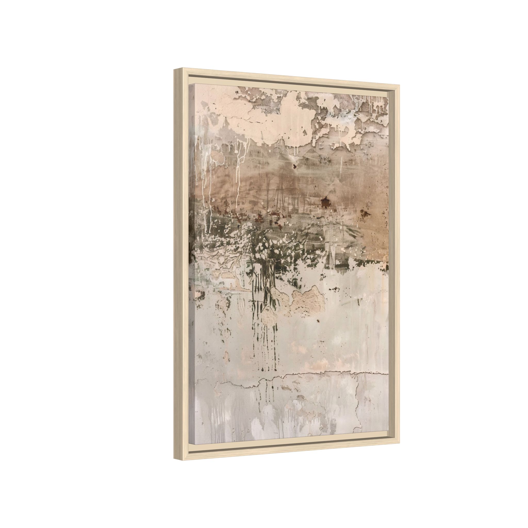 Aged Plaster Framed Canvas Wall Art - Image 26