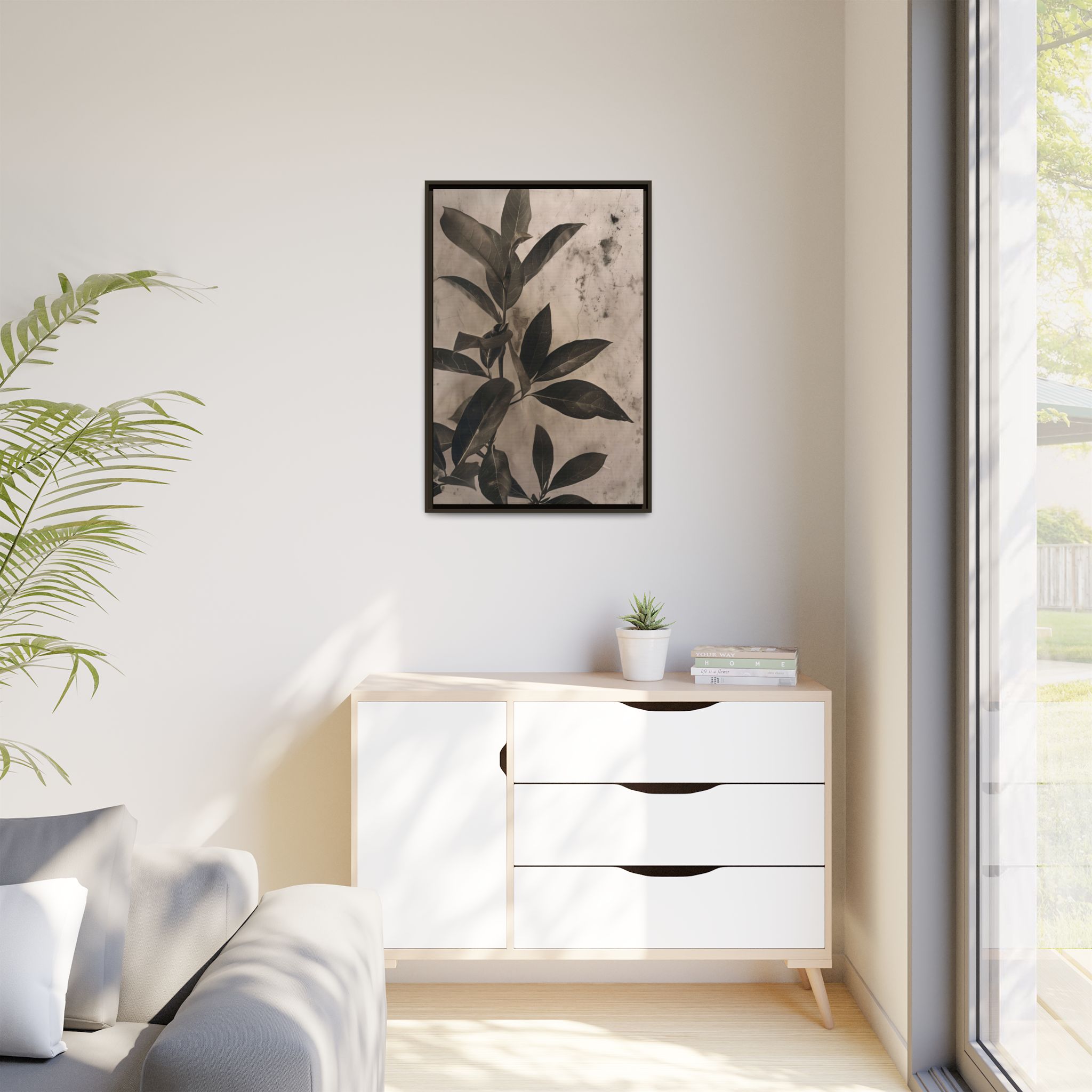 Shadow Leaf Framed Canvas Wall Art - Image 15