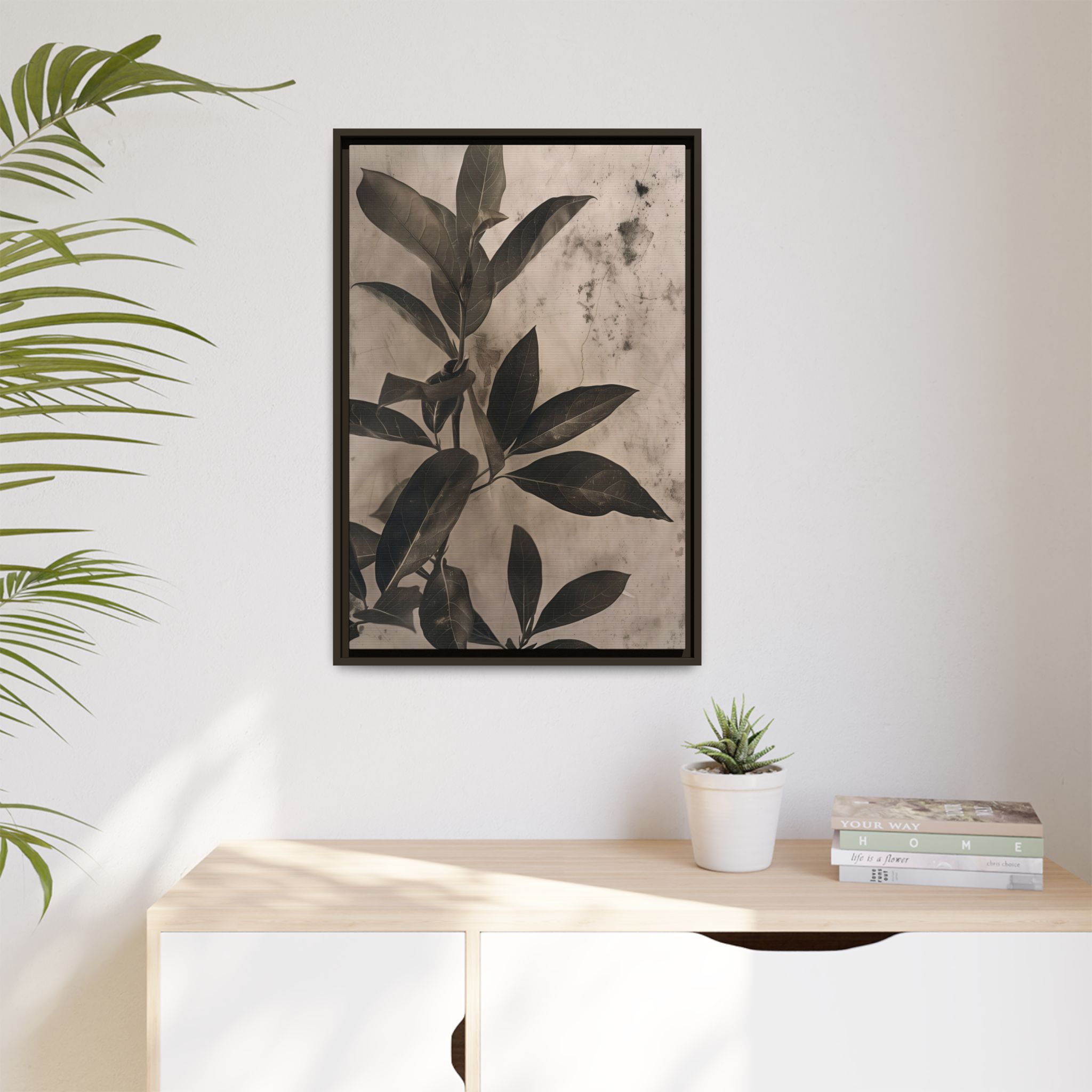 Shadow Leaf Framed Canvas Wall Art - Image 7