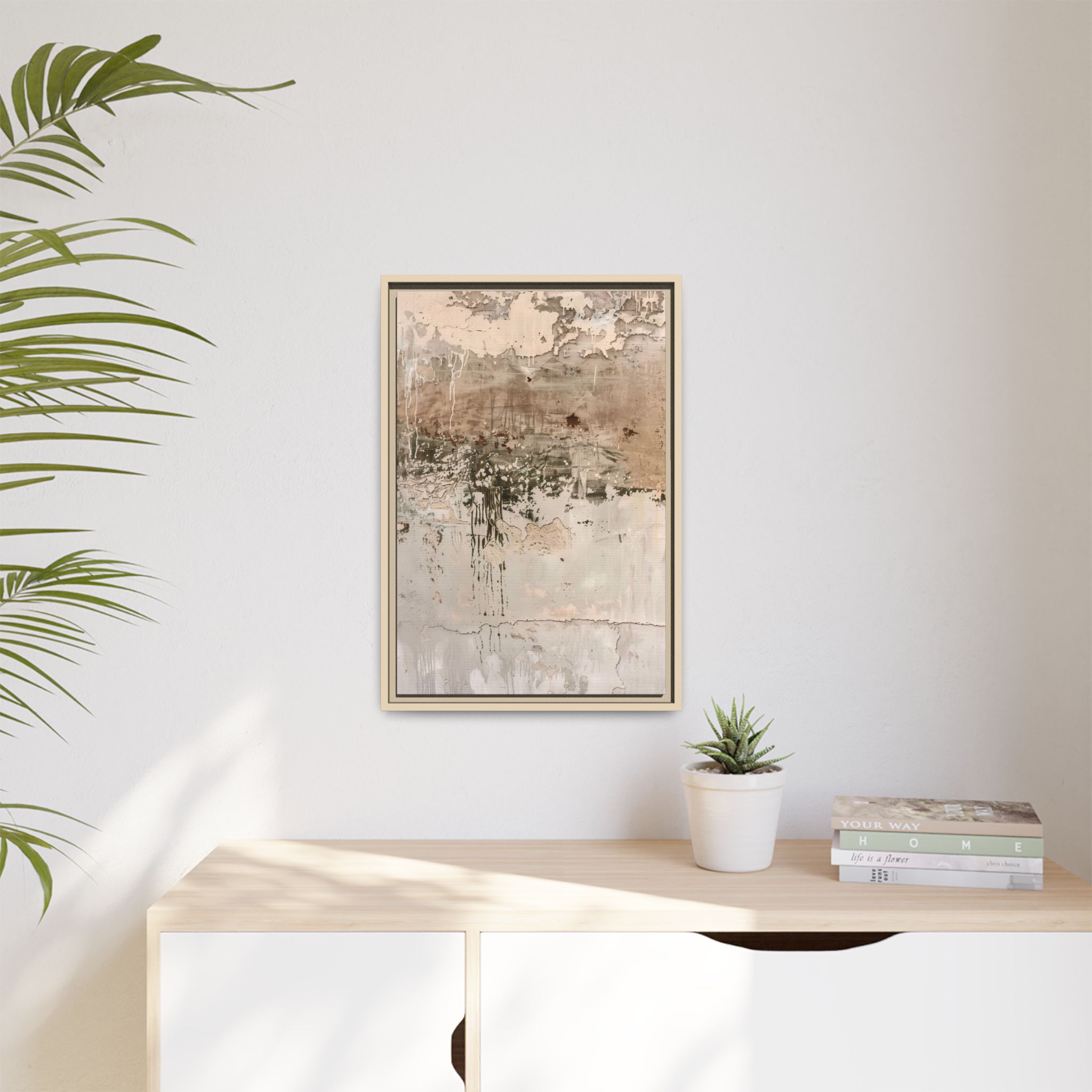 Aged Plaster Framed Canvas Wall Art - Image 27