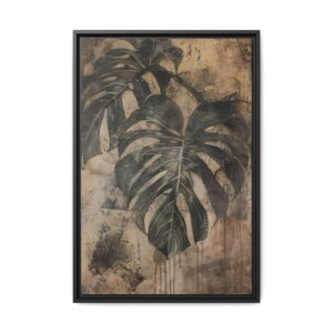 Monstera Shadow Framed Canvas Wall Art